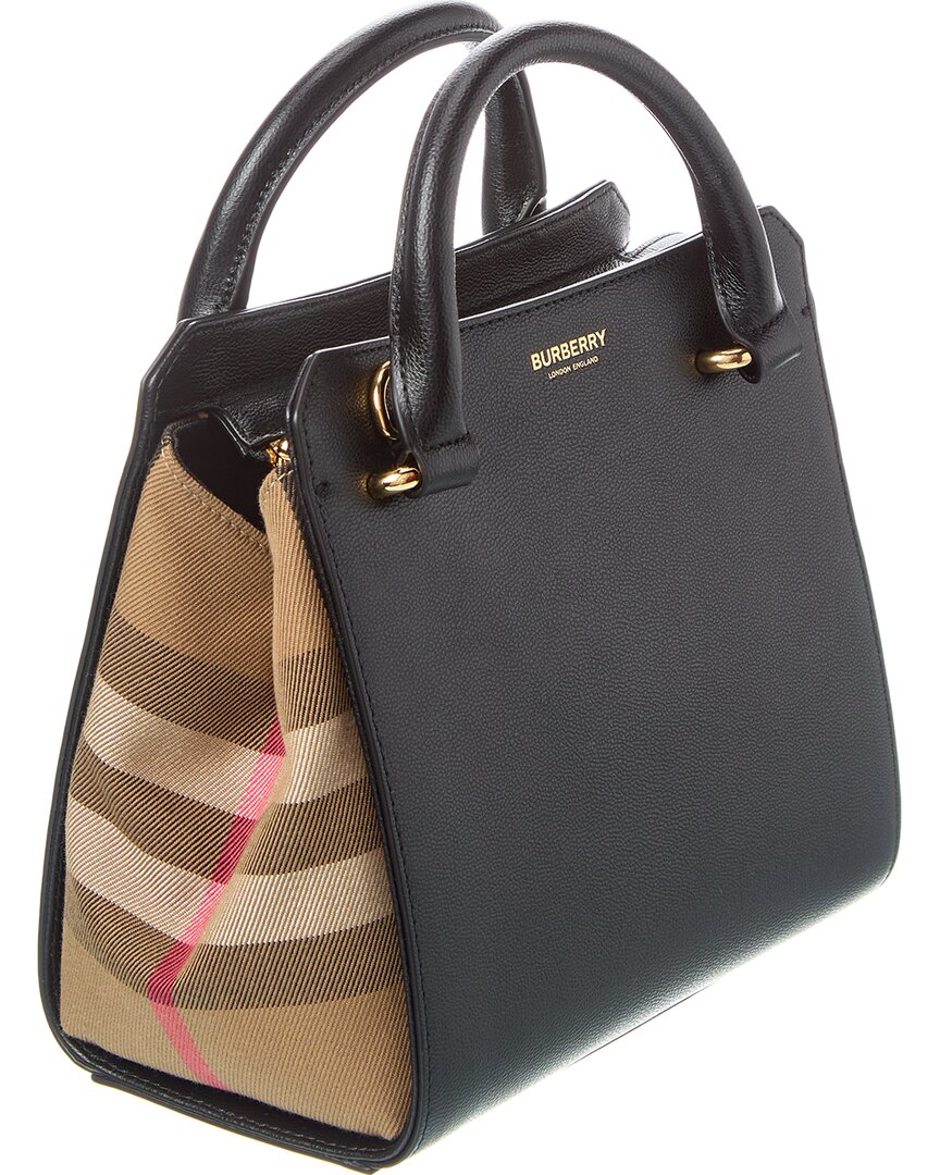 Burberry Banwell Small Check Canvas & Leather Satchel