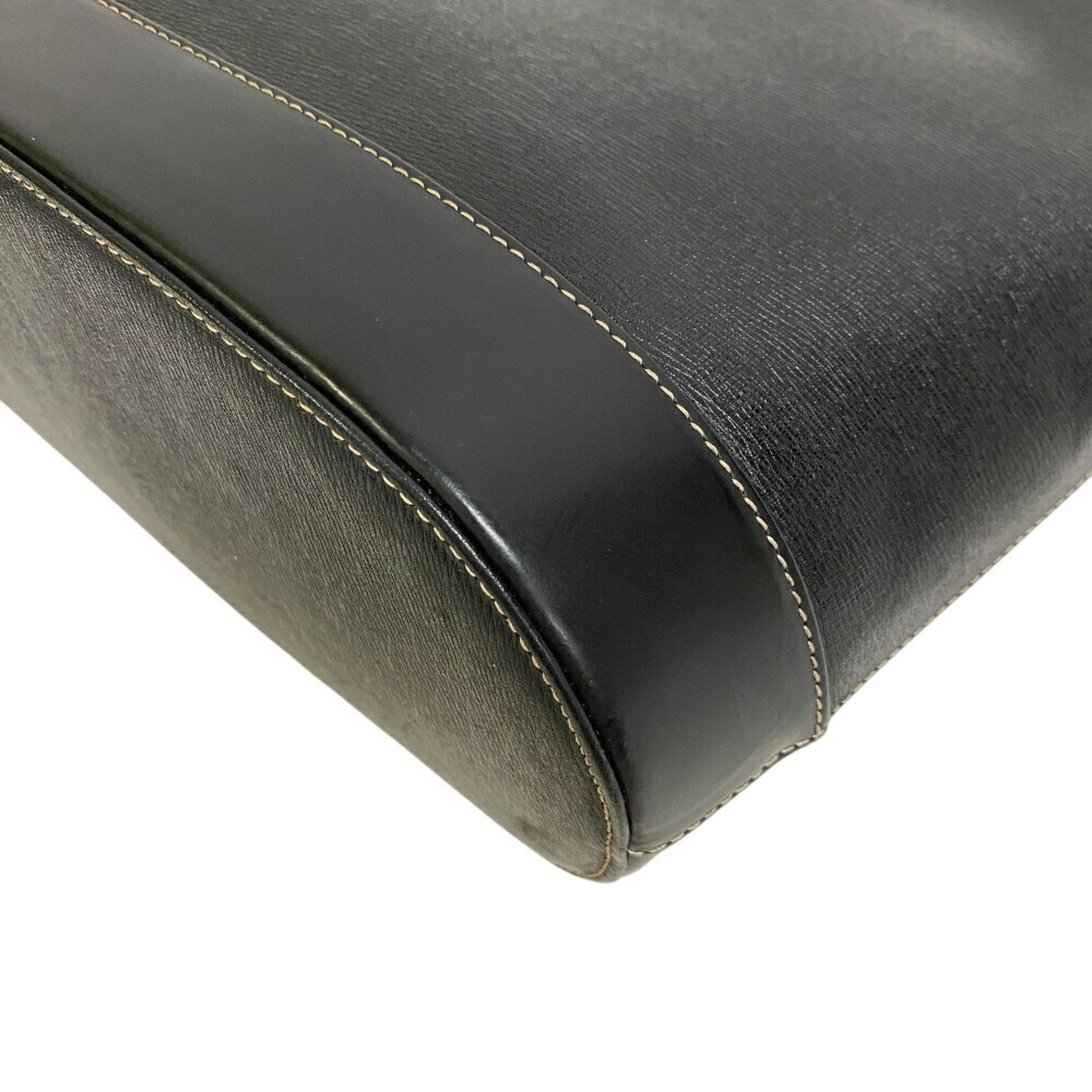 Burberry  Leather Canvas Handbag Tote Bag (Pre-Owned)
