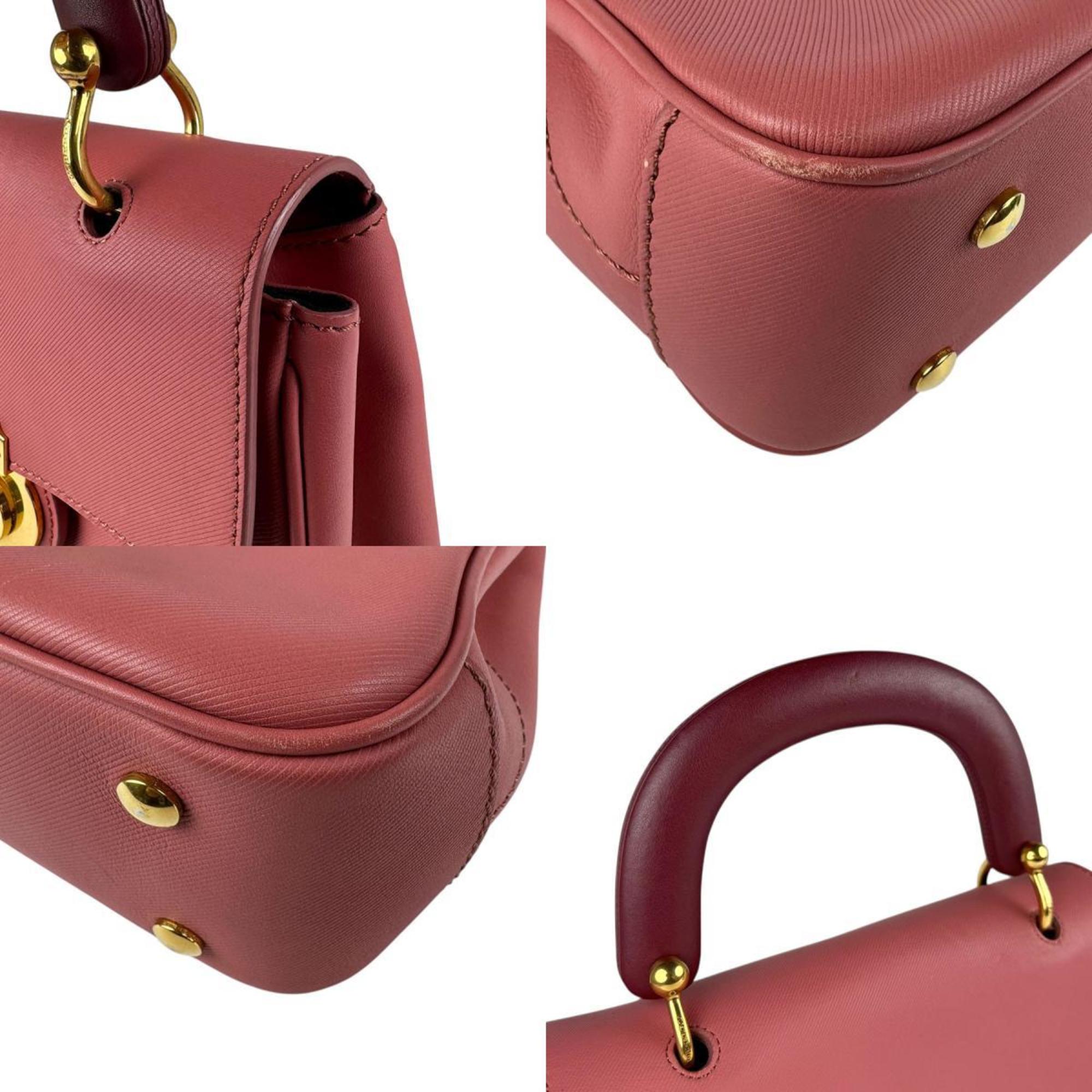 Burberry pink Leather Handbag Shoulder Bag (Pre-Owned)