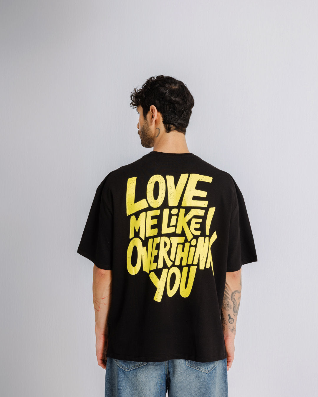 The Overthinker - Black - Evrhood oversized typographic t-shirt
