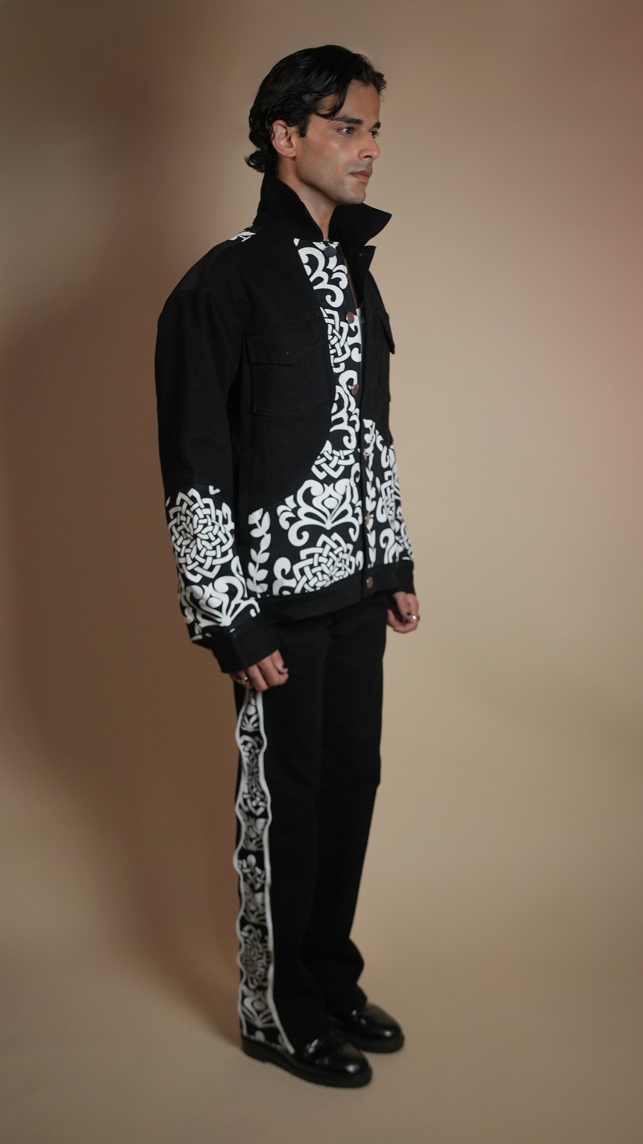 PATCHWORK DENIM BLACK MEN'S JACKET [50/50 LIMITED EDITION]