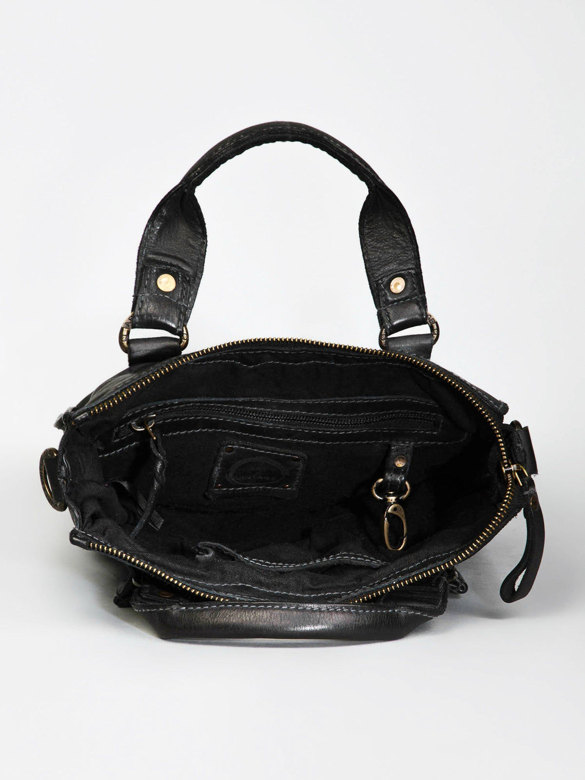 Gabriel :Cognac Veg Tanned Washed Leather Crossbody Bag by art n vintage