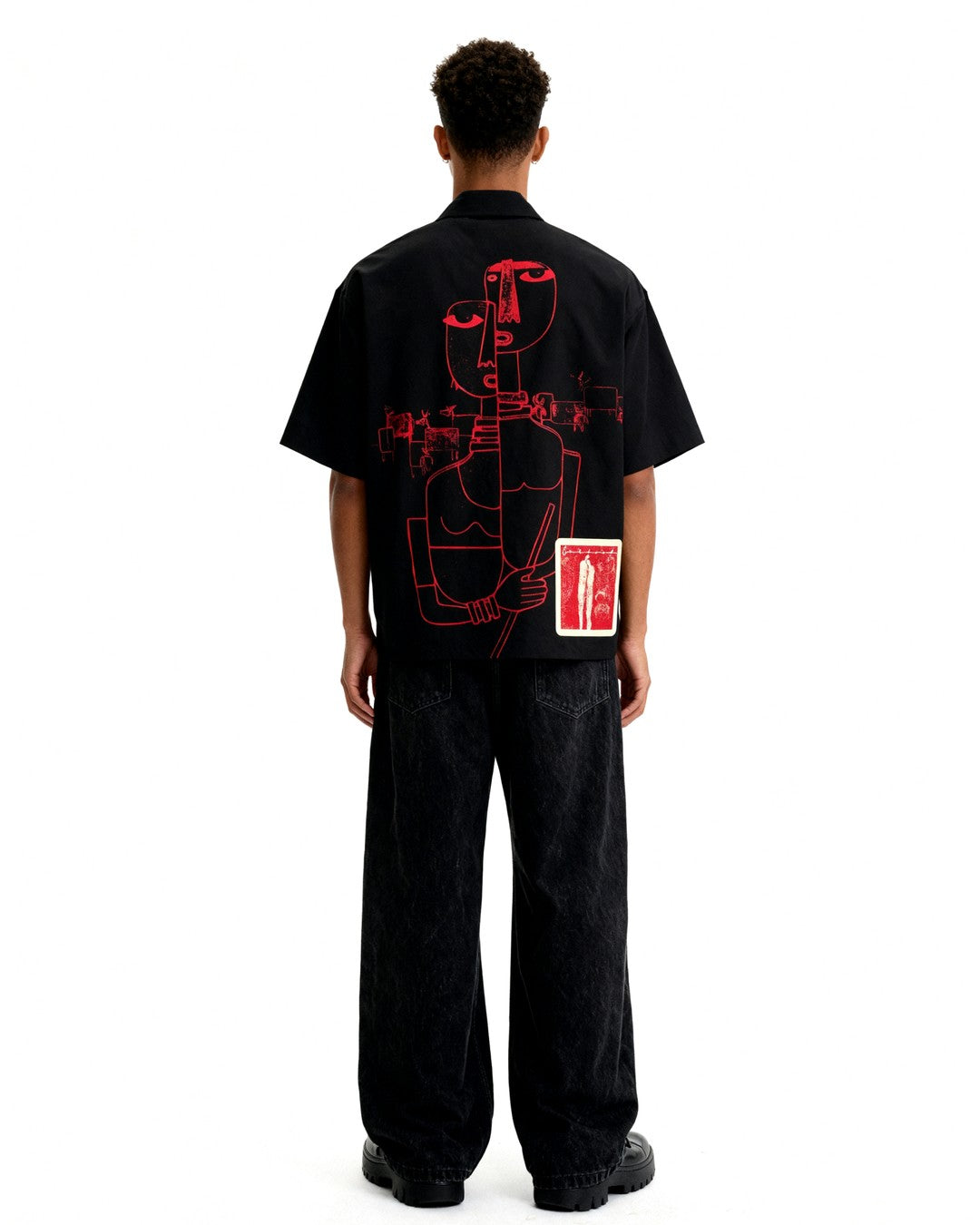 The Abstract Figure Shirt - Black -  Evrhood oversized shirt