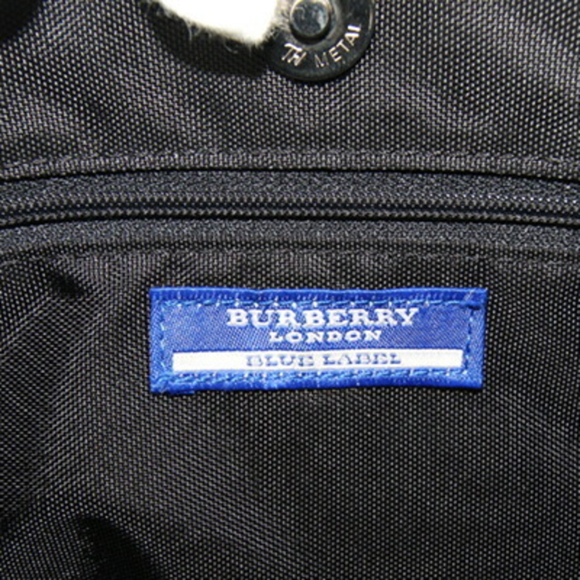 Burberry blue Label  blue Wool Leather Handbag (Pre-Owned)