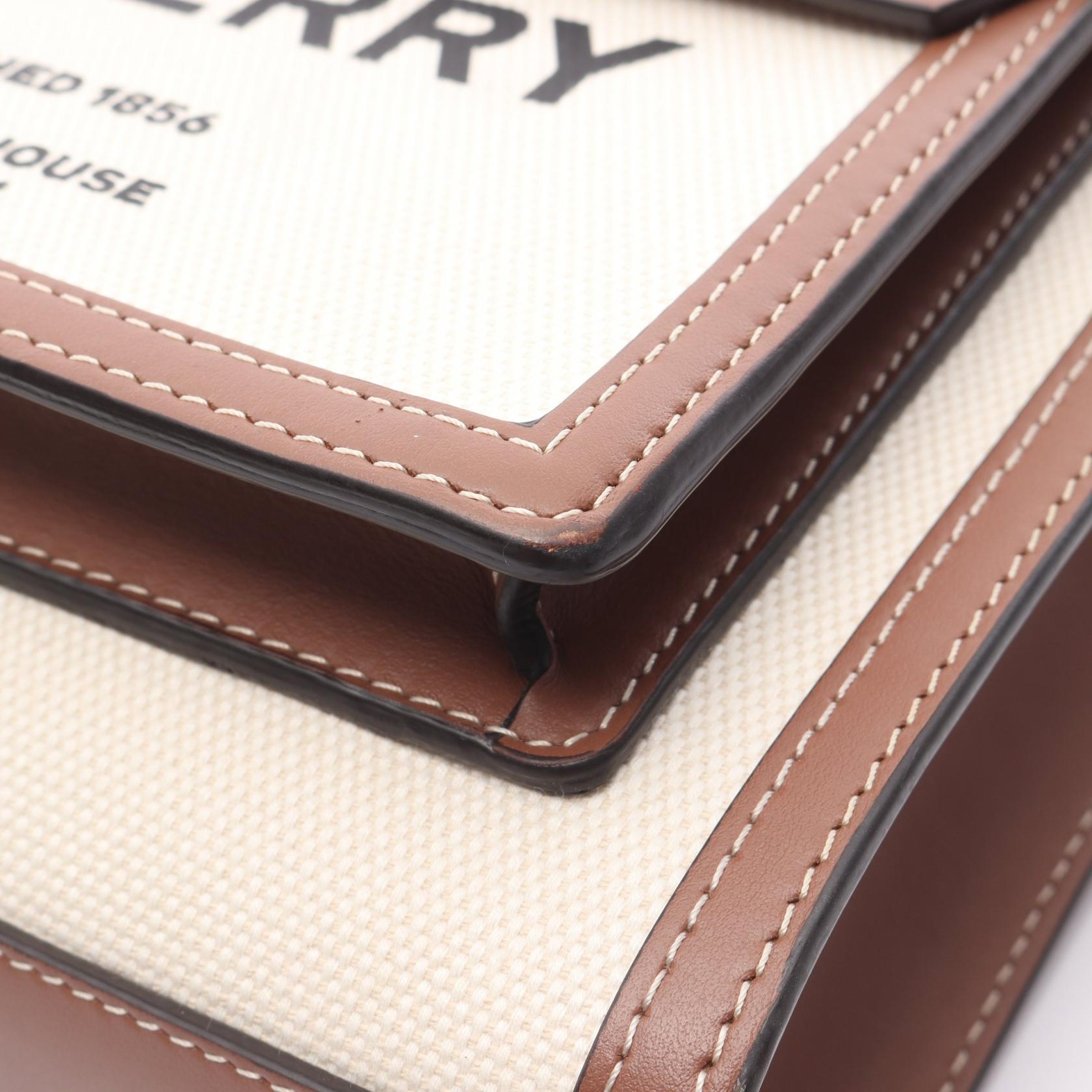Burberry Leather Canvas Handbag