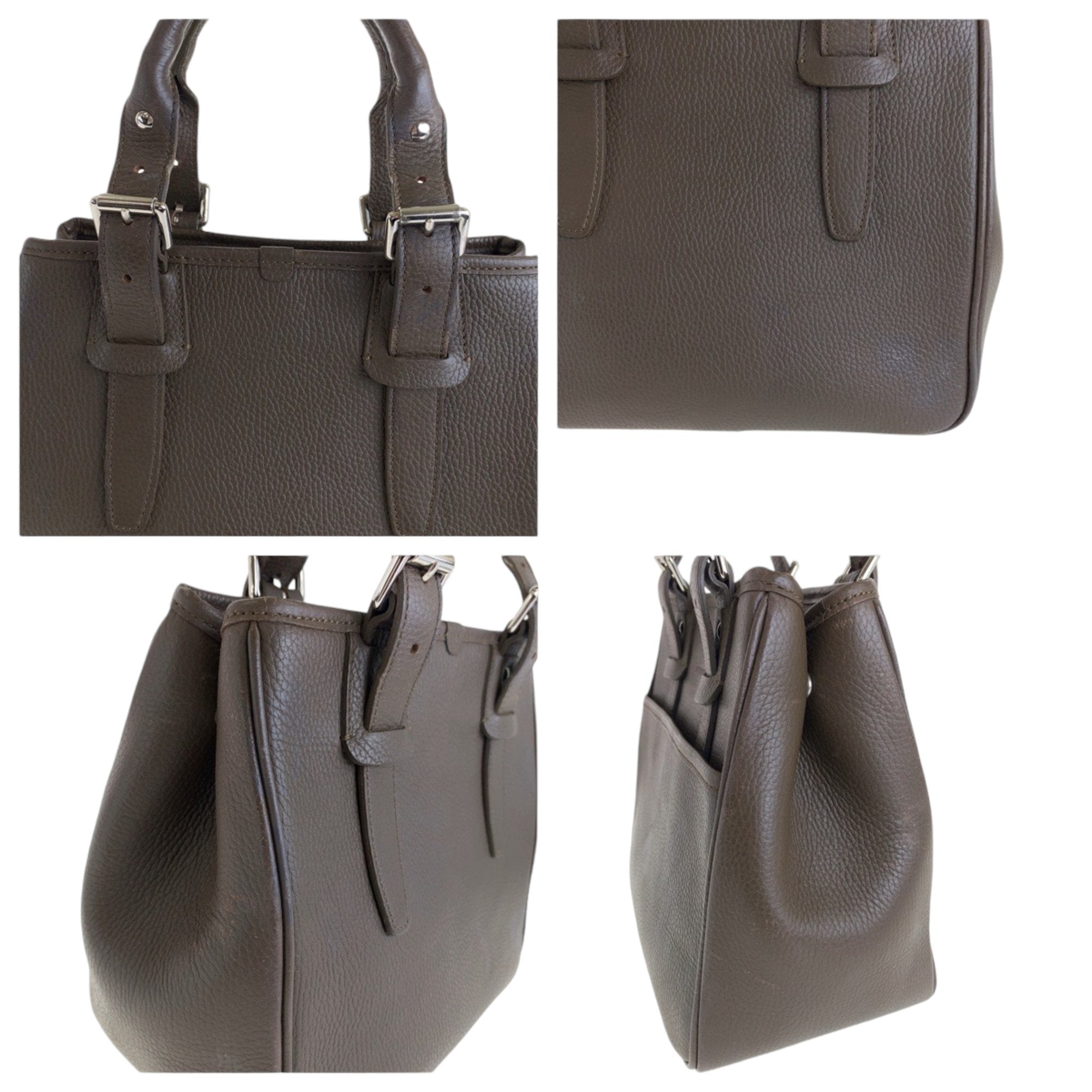 Burberry Leather Handbag Tote Bag (Pre-Owned)