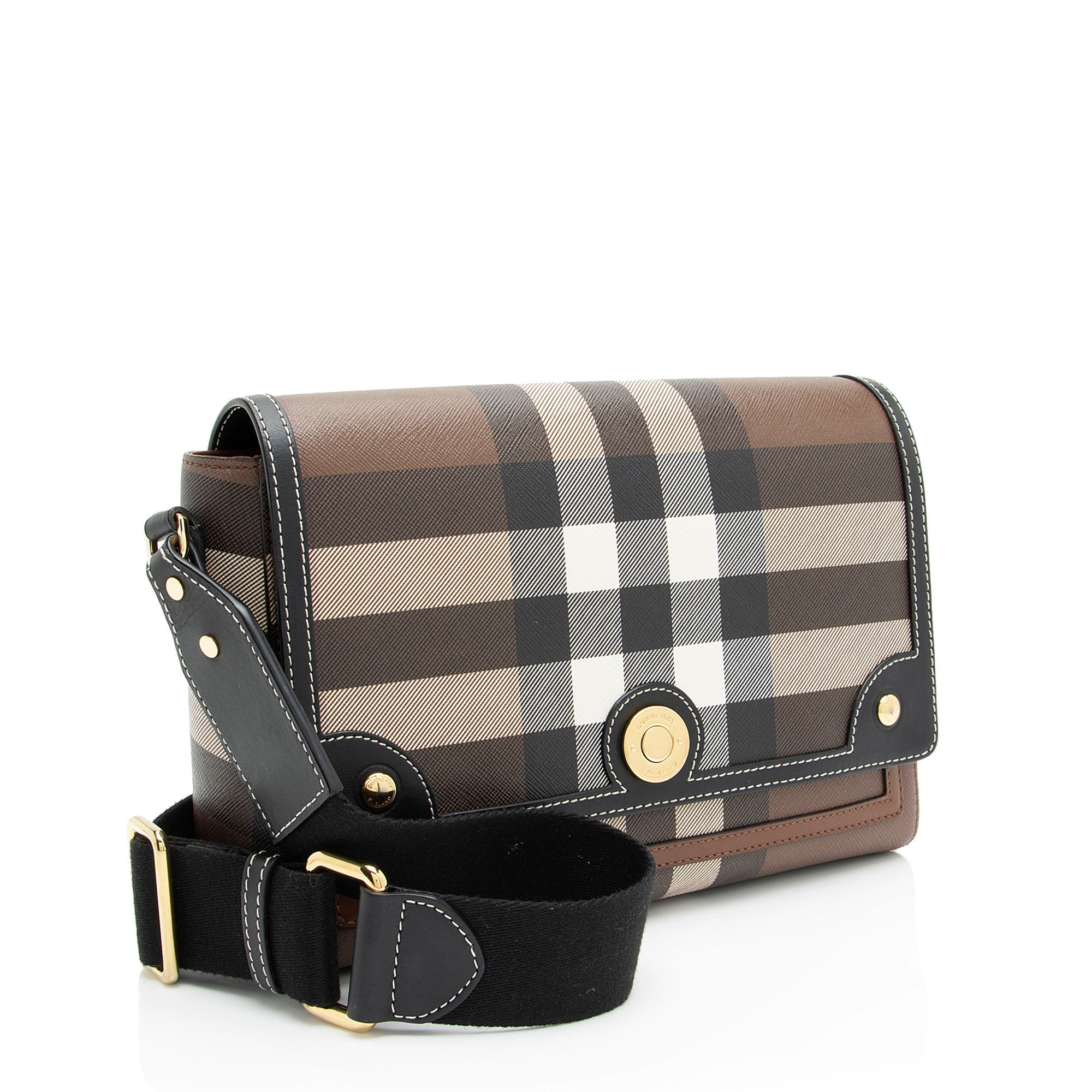 Burberry Tartan Check Calfskin Note Bag