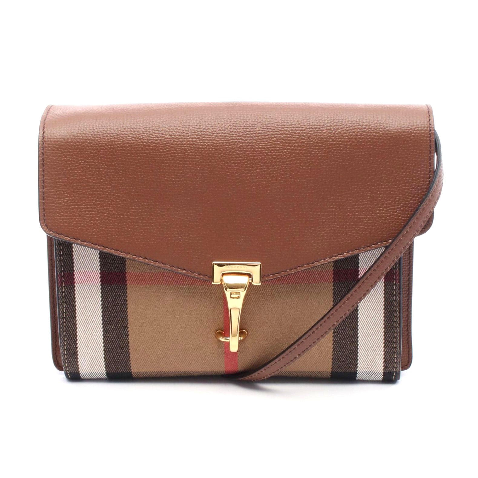 Burberry Nova Check Canvas Leather Shoulder Bag