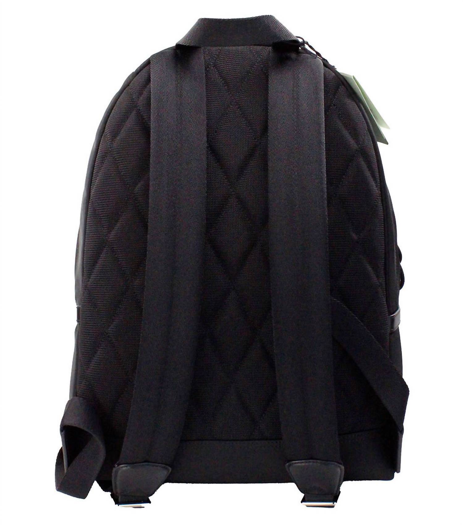 Abbeydale Branded Stamp Nylon Backpack Shoulder Bookbag In Black