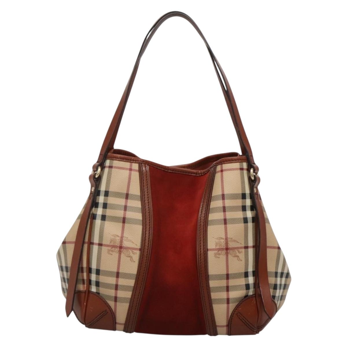 Burberry Nova Check Canvas, Leather Tote Bag (Pre-Owned)