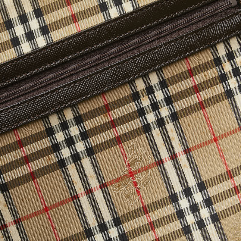 Burberry Nova Check Canvas Leather Shoulder Bag