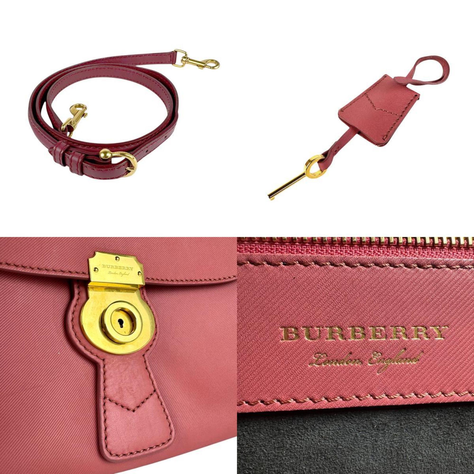 Burberry pink Leather Handbag Shoulder Bag (Pre-Owned)
