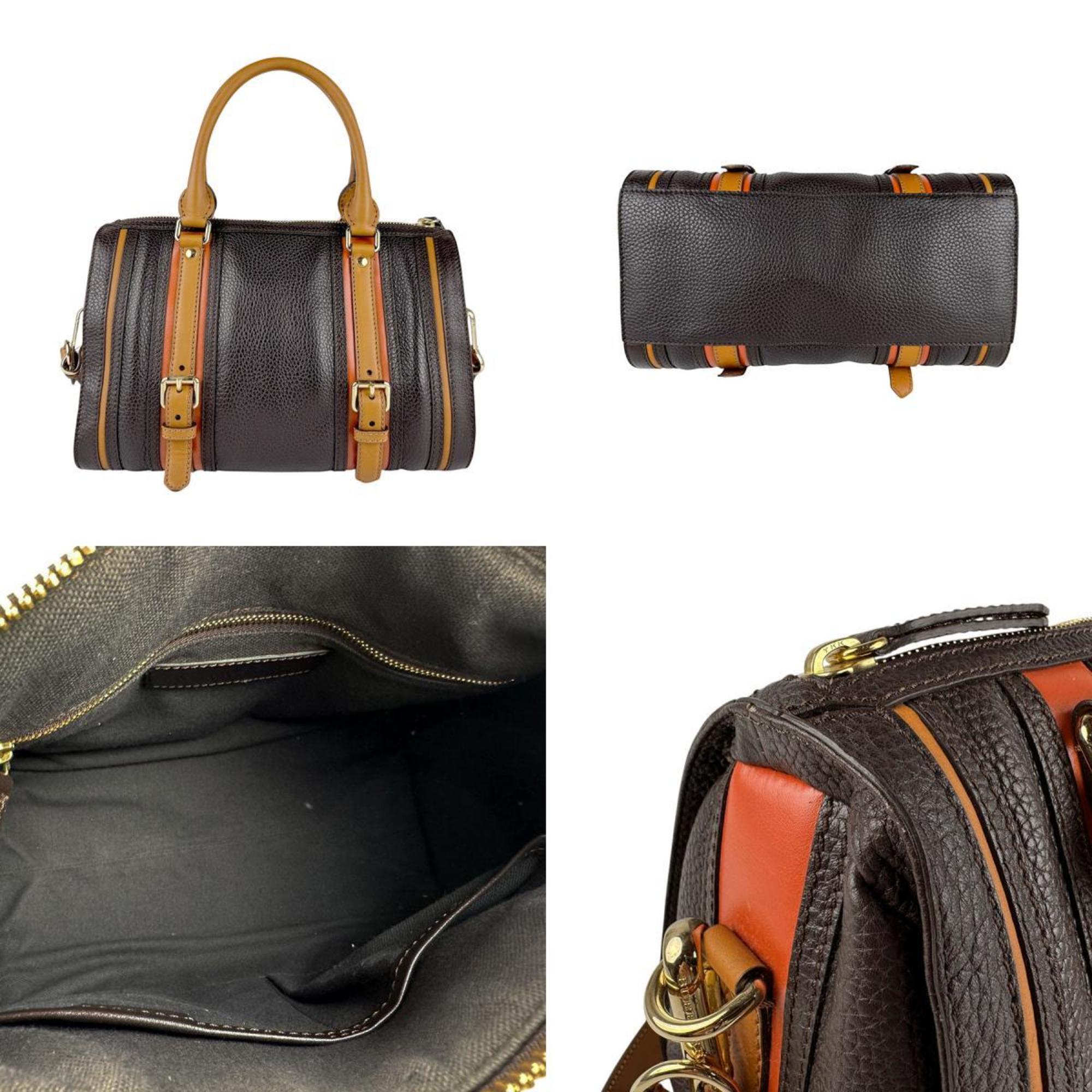 Burberry Leather Handbag Shoulder Bag (Pre-Owned)