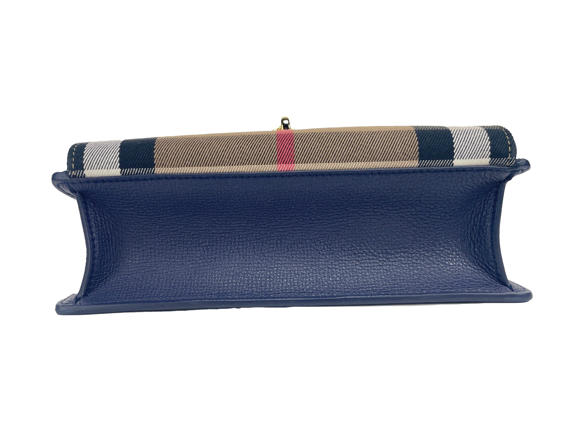 Burberry Macken Small Regency blue House Check Leather CrossbodyBag