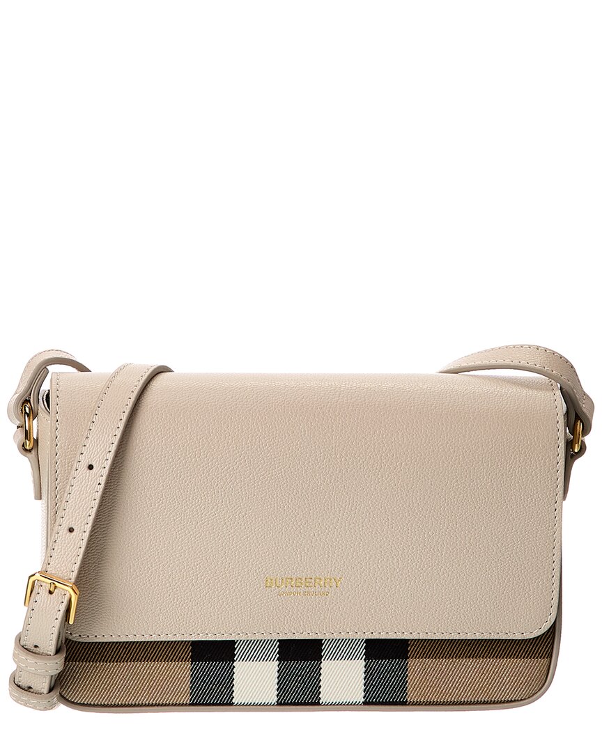 Burberry Check Canvas & Leather Crossbody