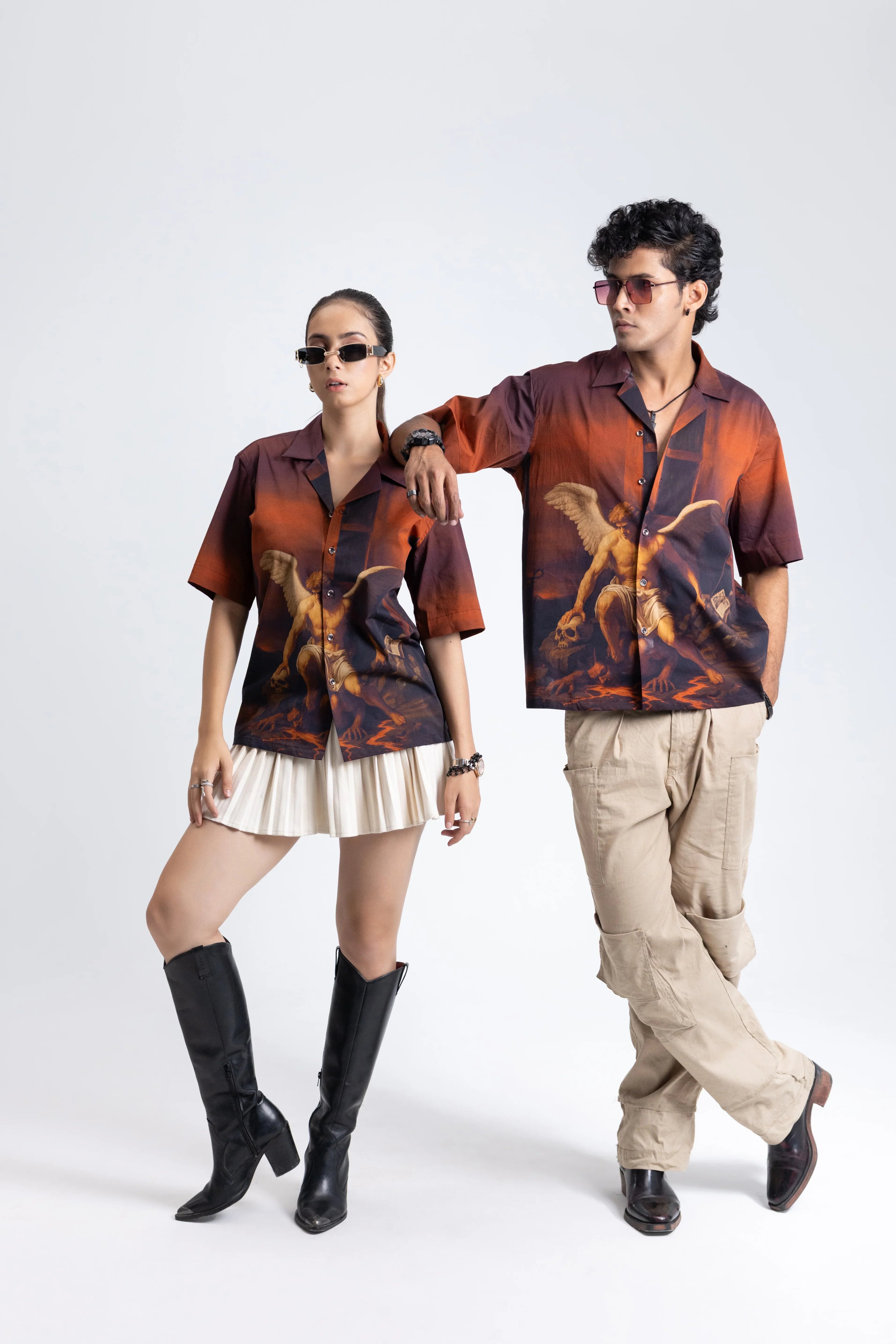 Heaven's Reckoning Oversized Cuban Collar Shirt
