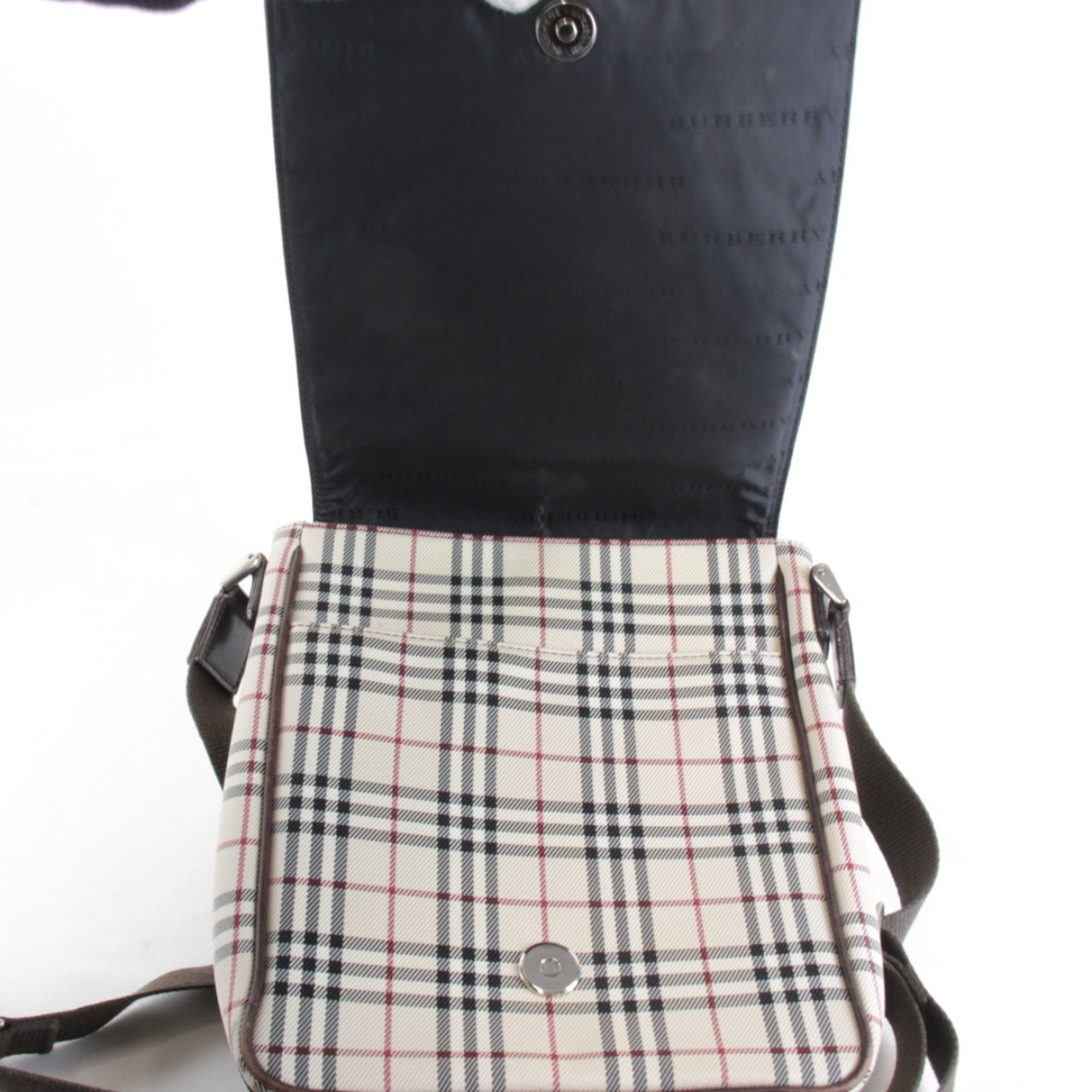 Burberry Canvas Leather Shoulder Bag (Pre-Owned)