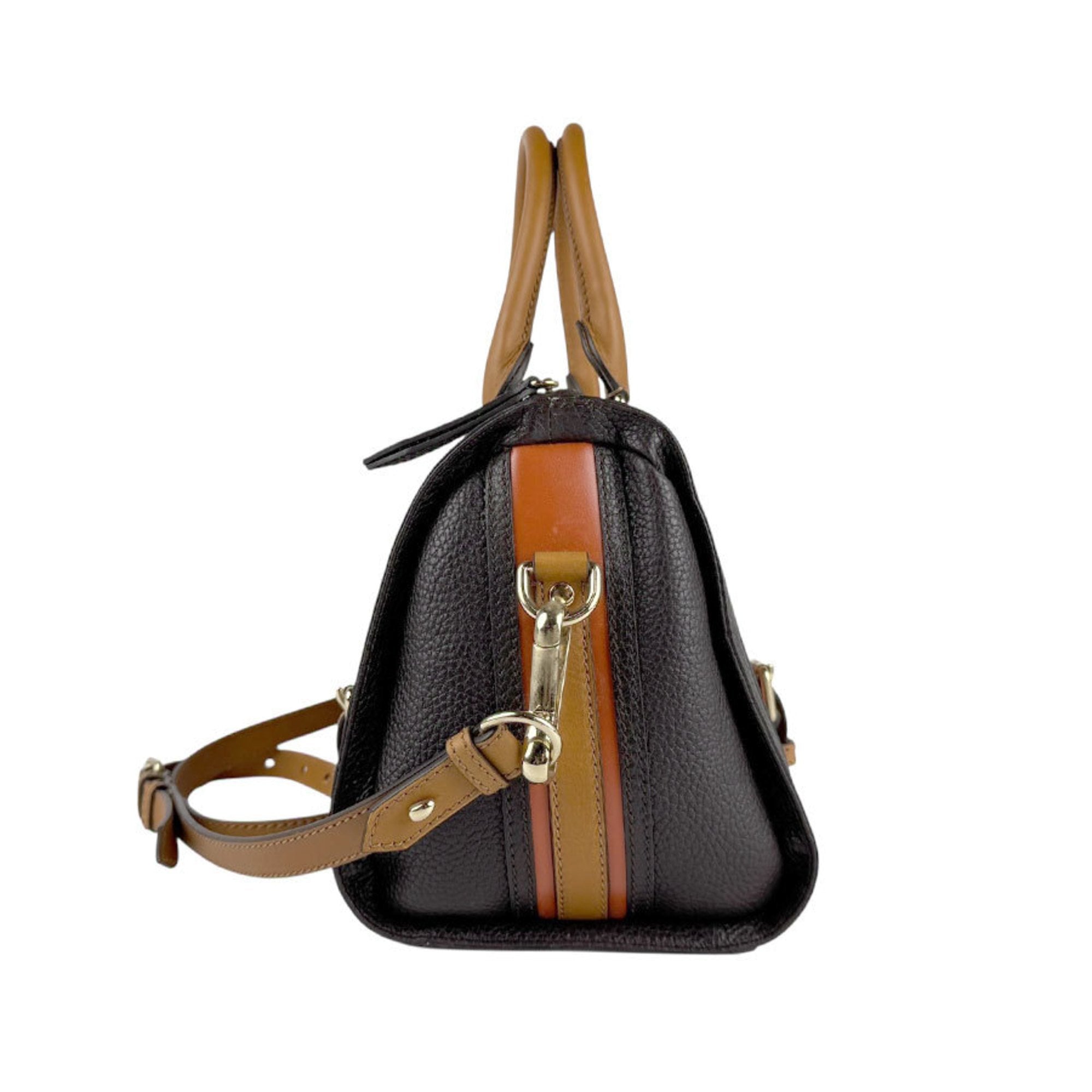 Burberry Leather Handbag Shoulder Bag (Pre-Owned)