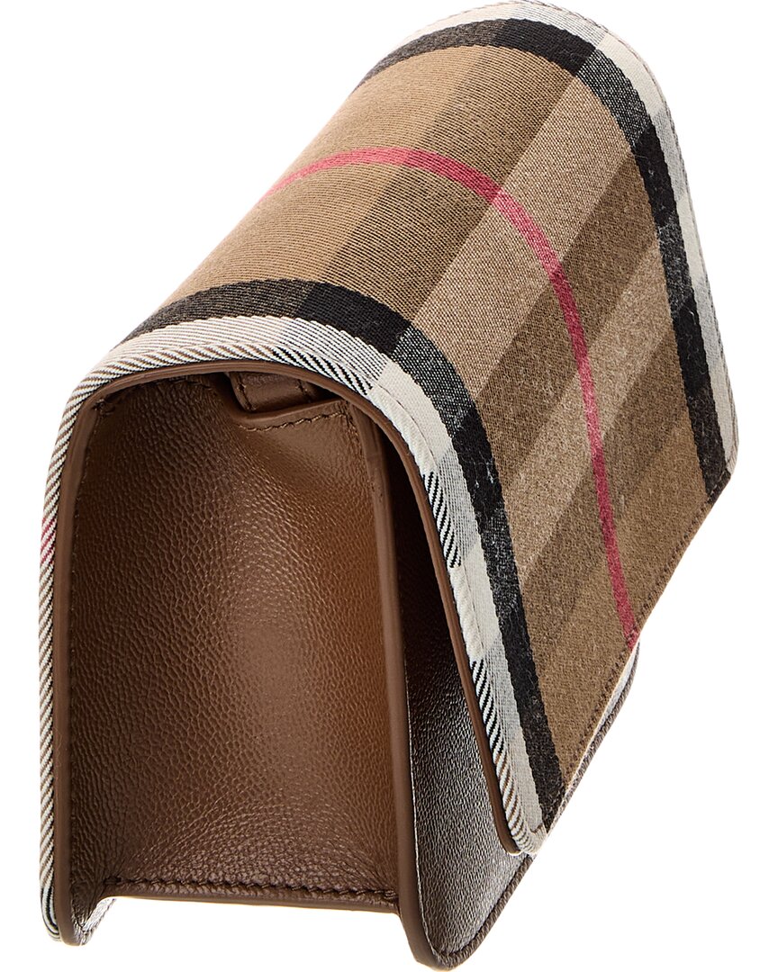 Burberry Check Canvas & Leather Shoulder Bag