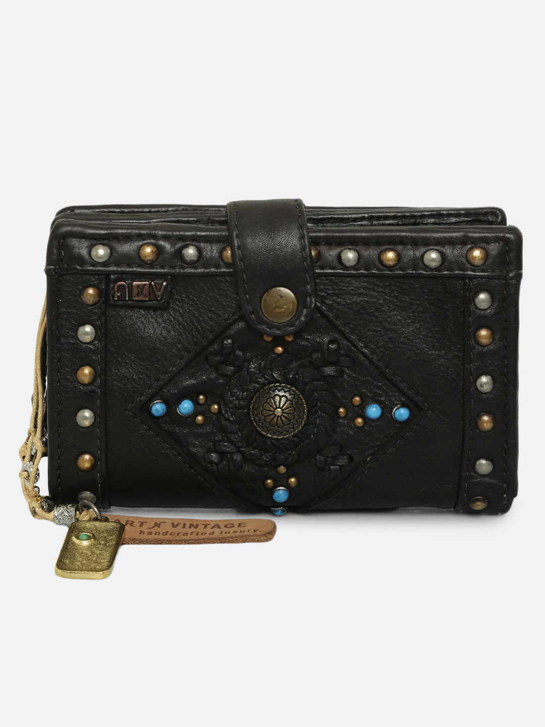 Lucca: Leather Studded Small Wallet