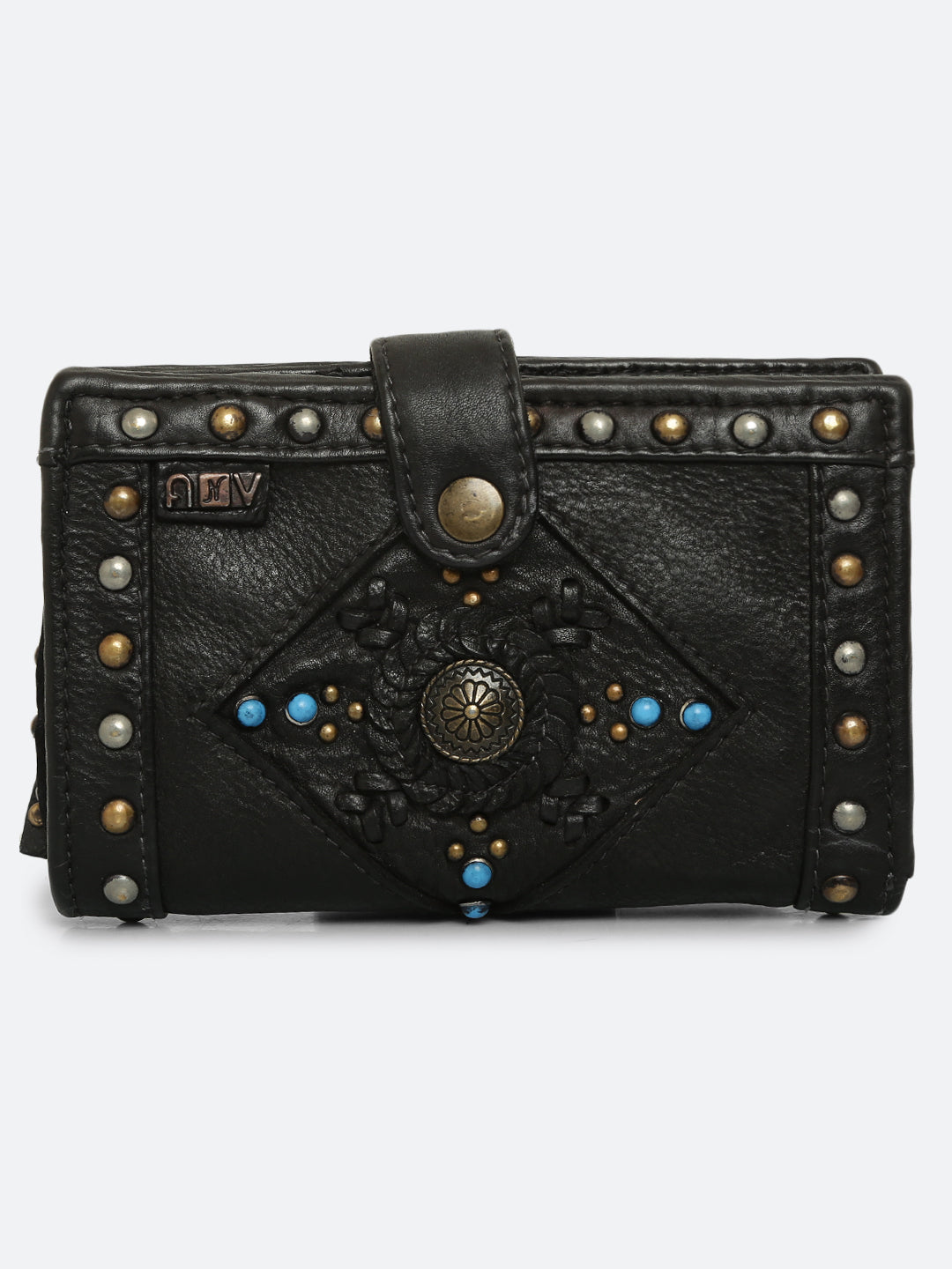 Lucca: Leather Studded Small Wallet