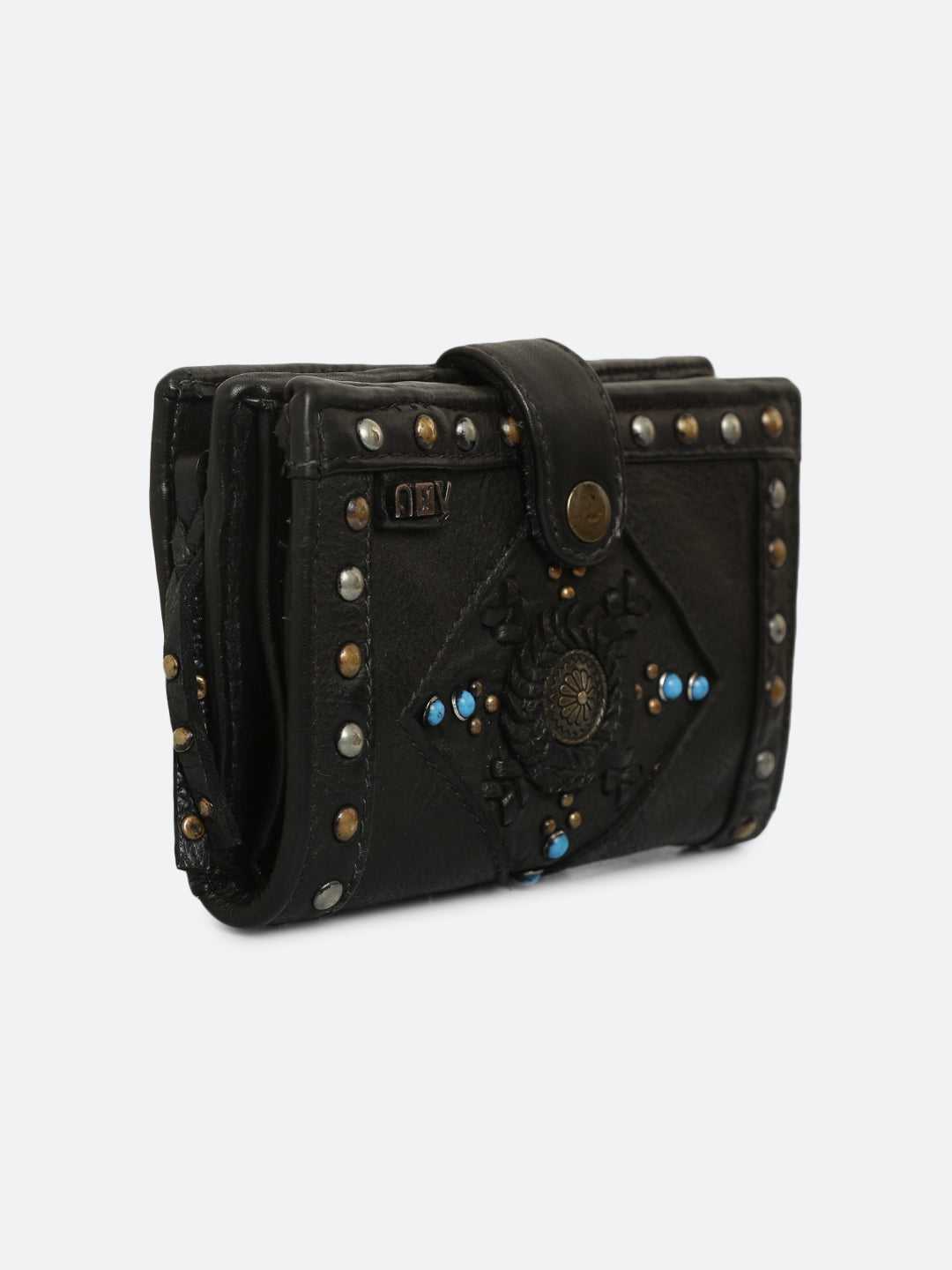 Lucca: Leather Studded Small Wallet