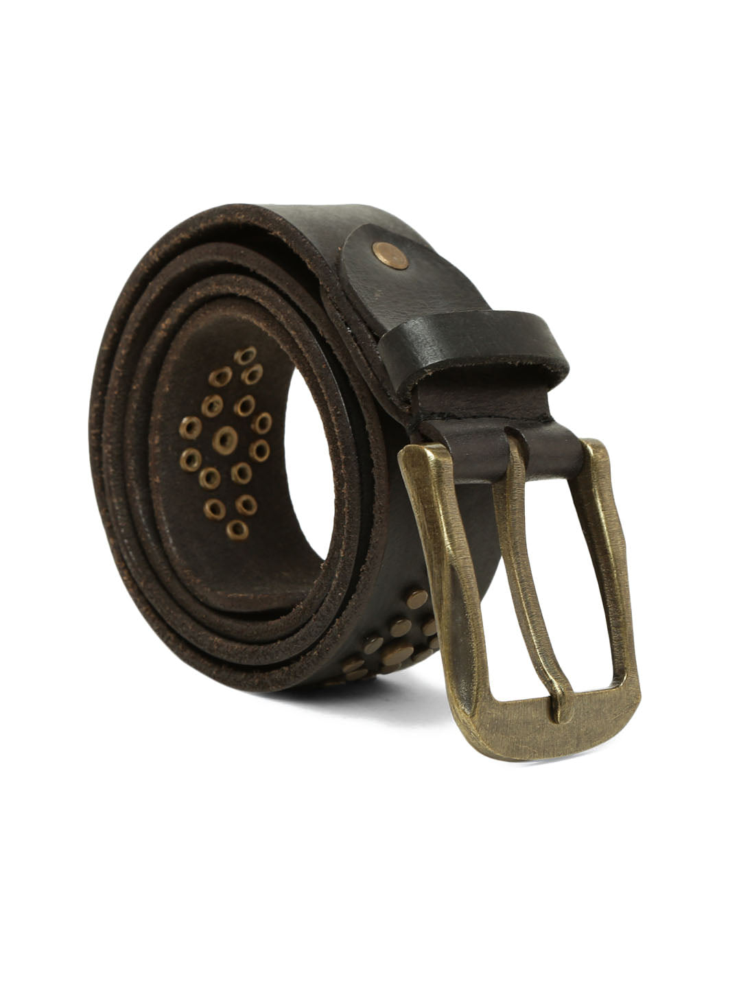 Black Studded Leather Belt By Art N Vintage