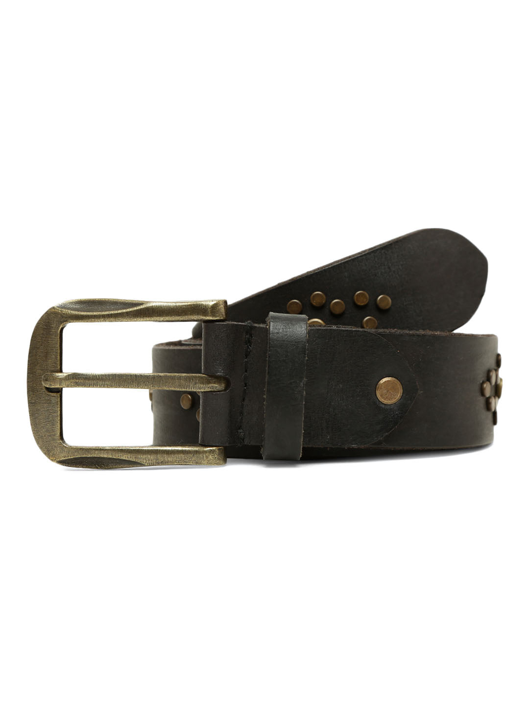 Black Studded Leather Belt By Art N Vintage