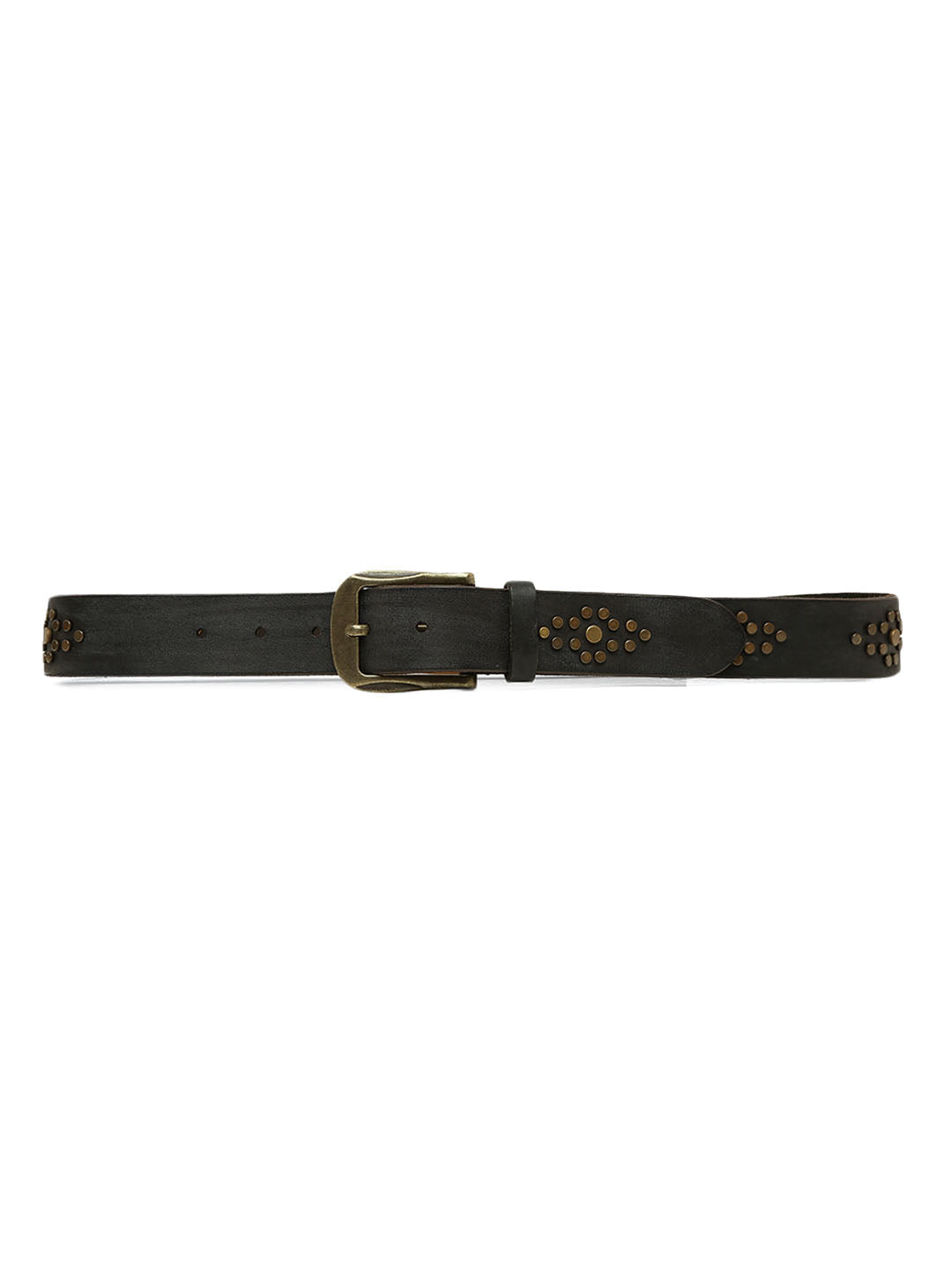Black Studded Leather Belt By Art N Vintage