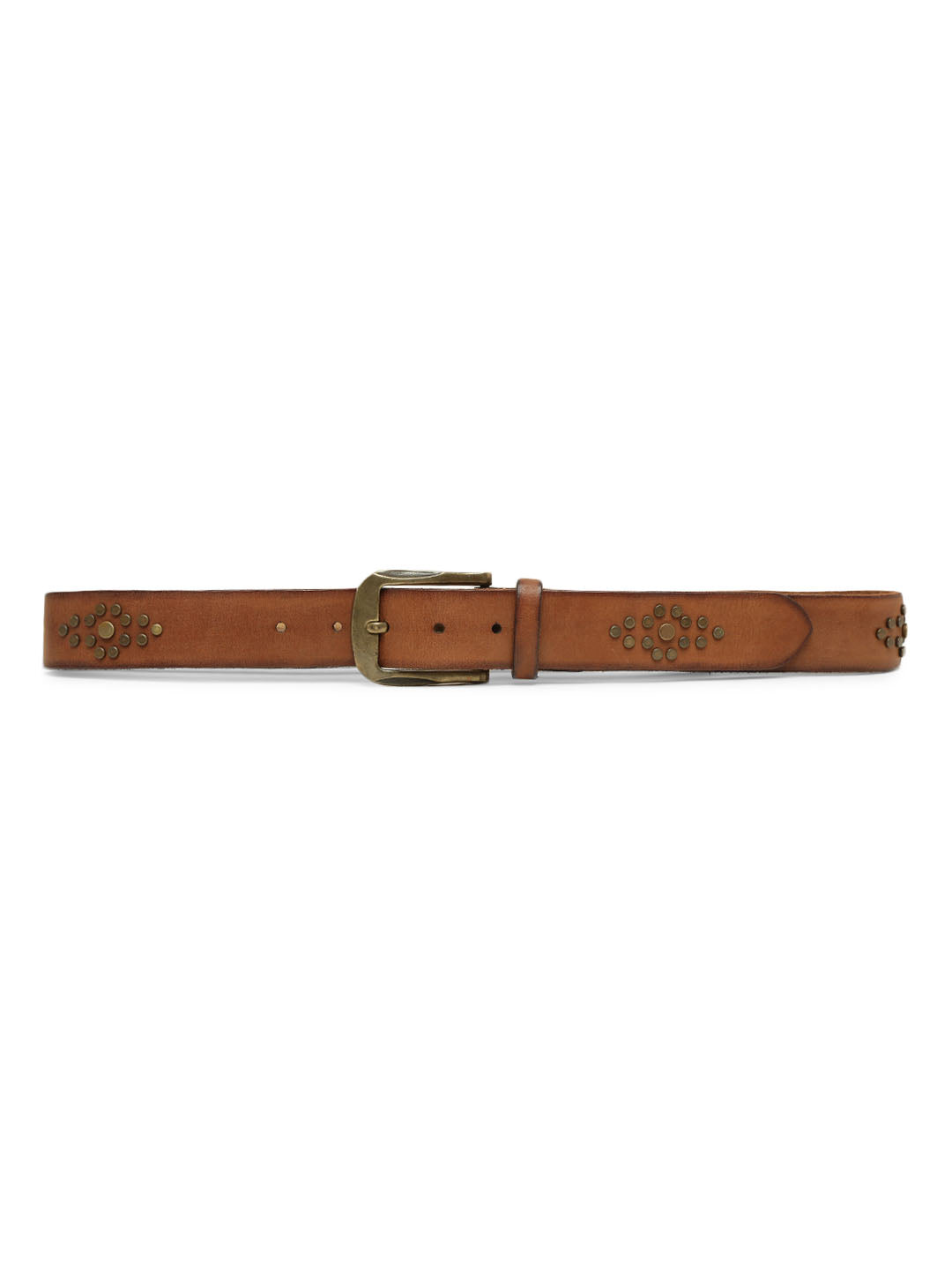 Cognac mens Studded Leather Belt By Art N Vintage