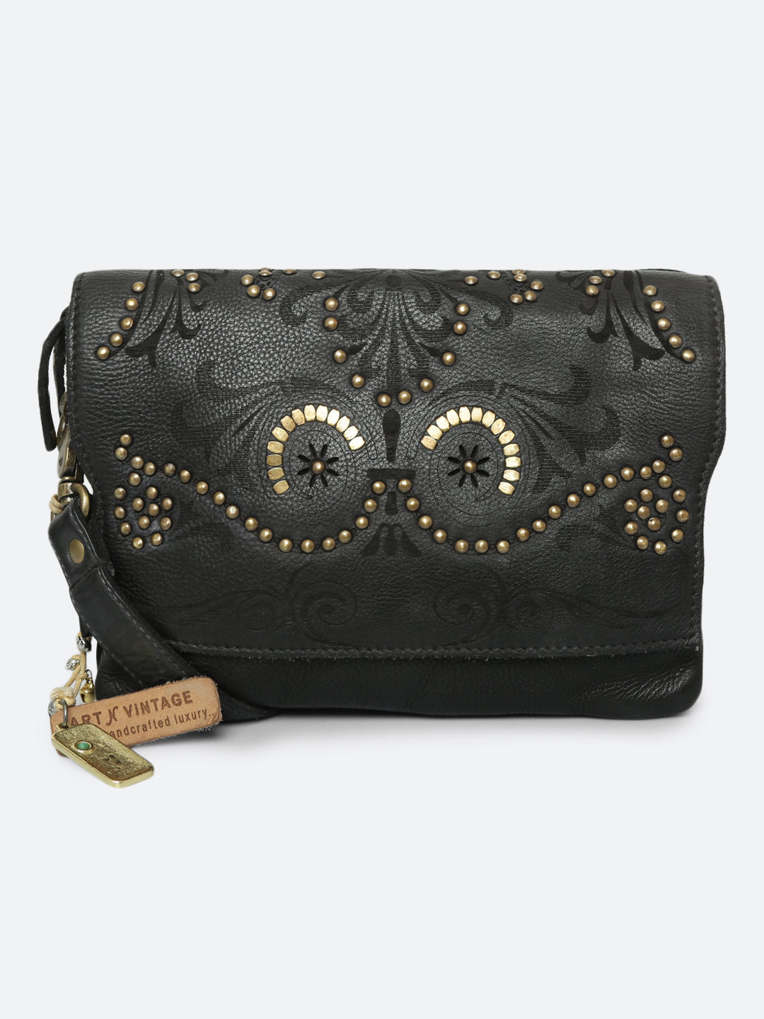 Teresa: Oak Leather Floral Laser Etched Crossbody Bag
