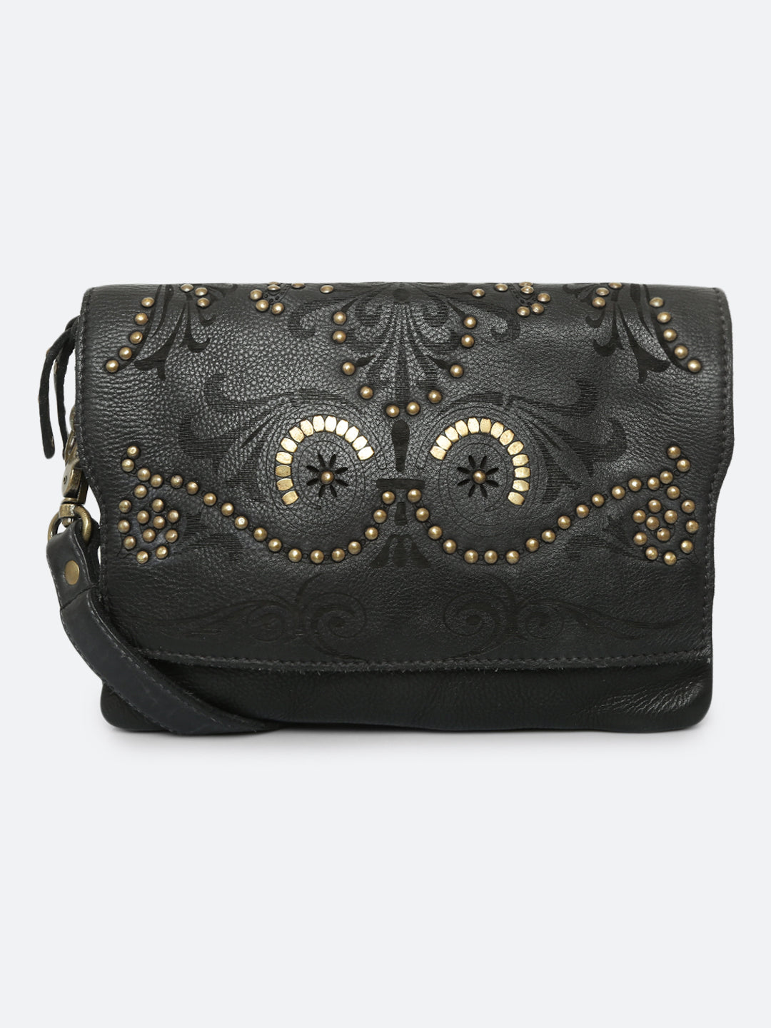 Teresa: Oak Leather Floral Laser Etched Crossbody Bag
