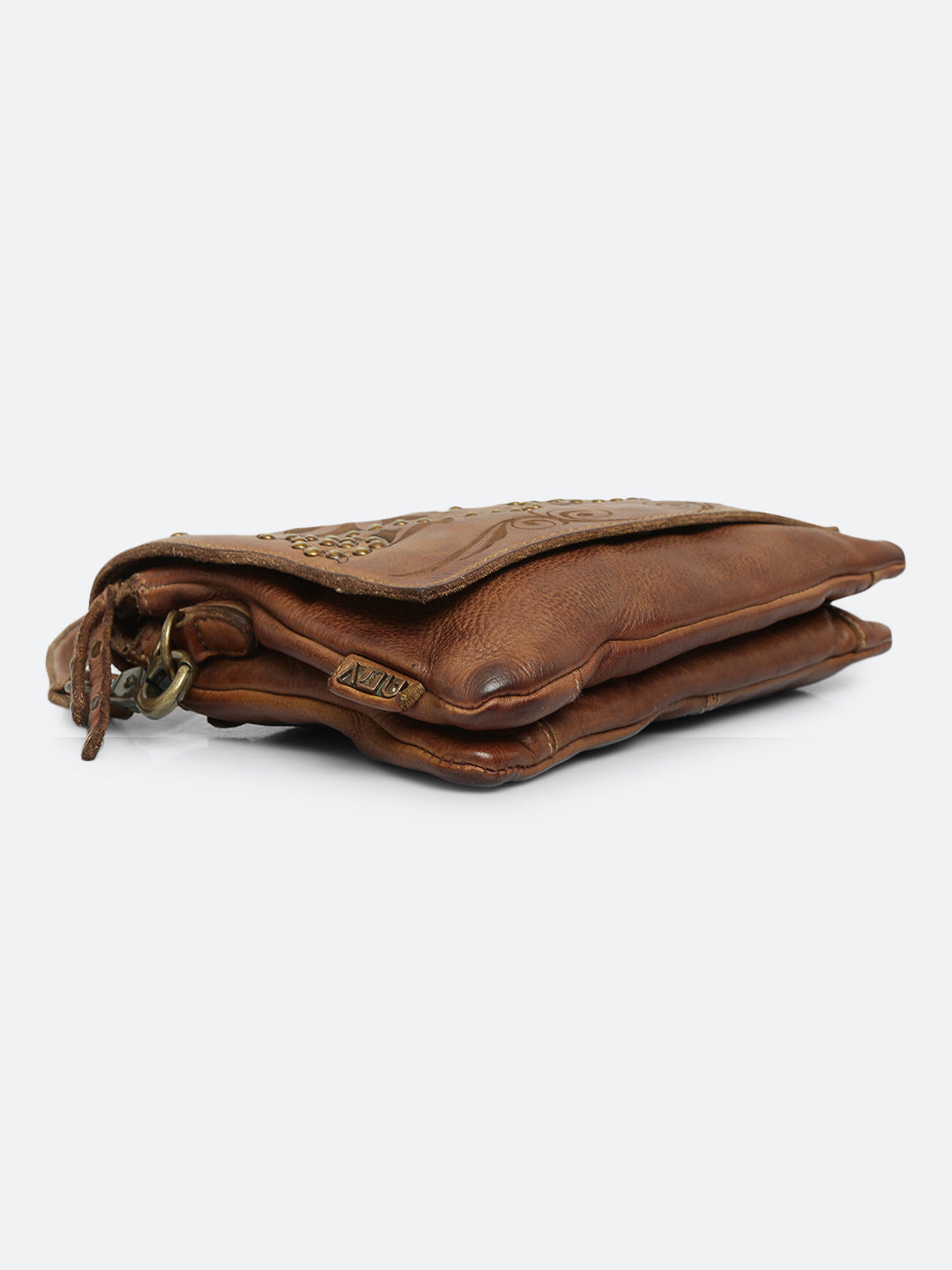Teresa: Oak Leather Floral Laser Etched Crossbody Bag