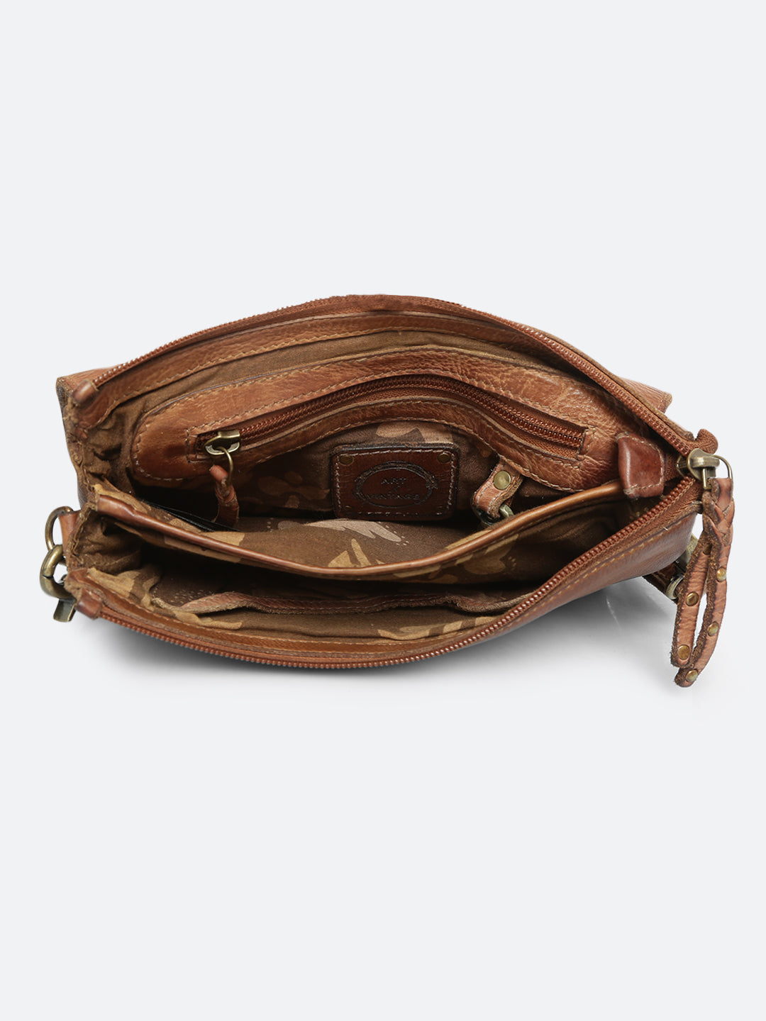 Teresa: Oak Leather Floral Laser Etched Crossbody Bag