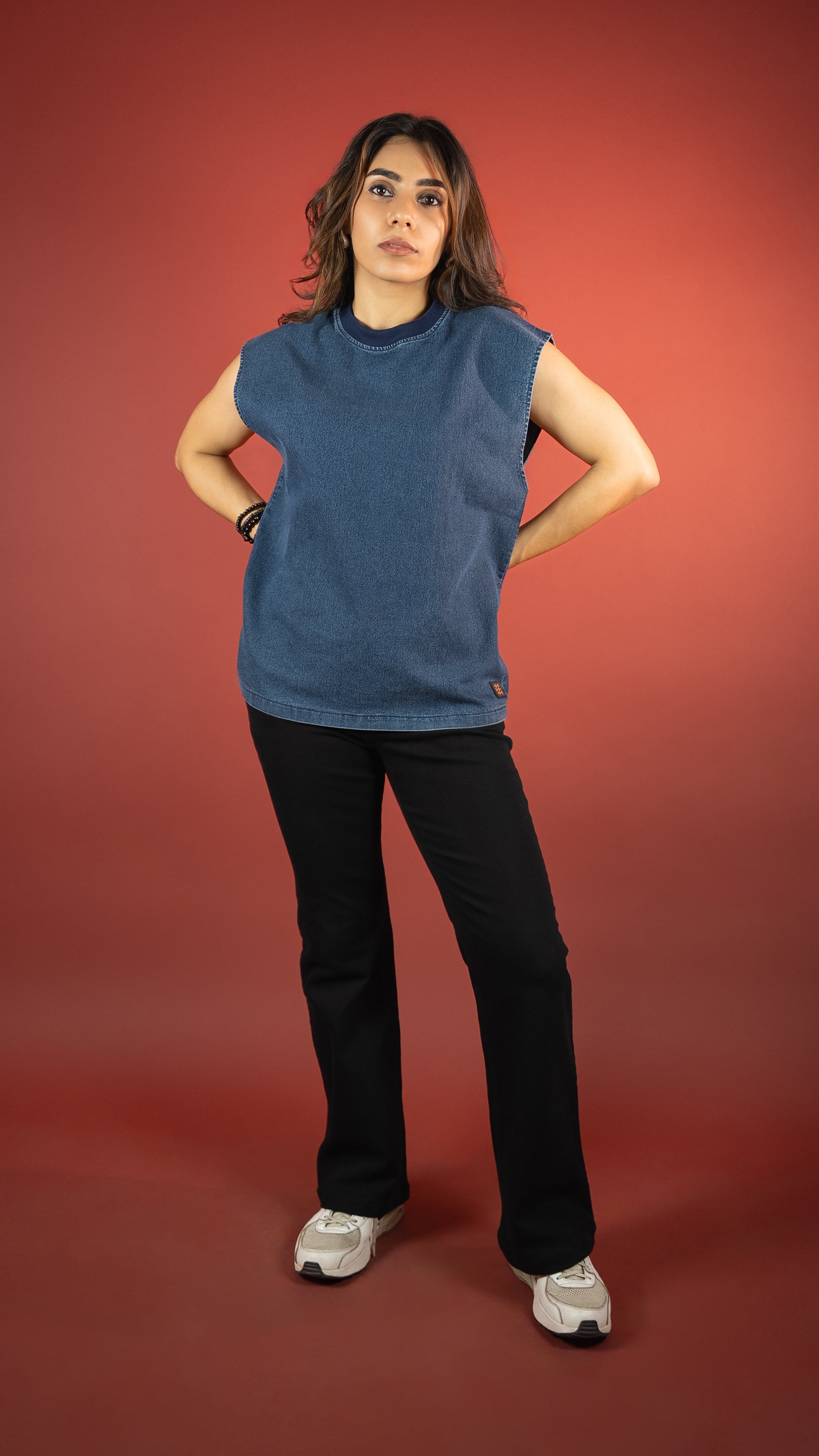 BLUE DENIM WOMEN'S TANK TOP