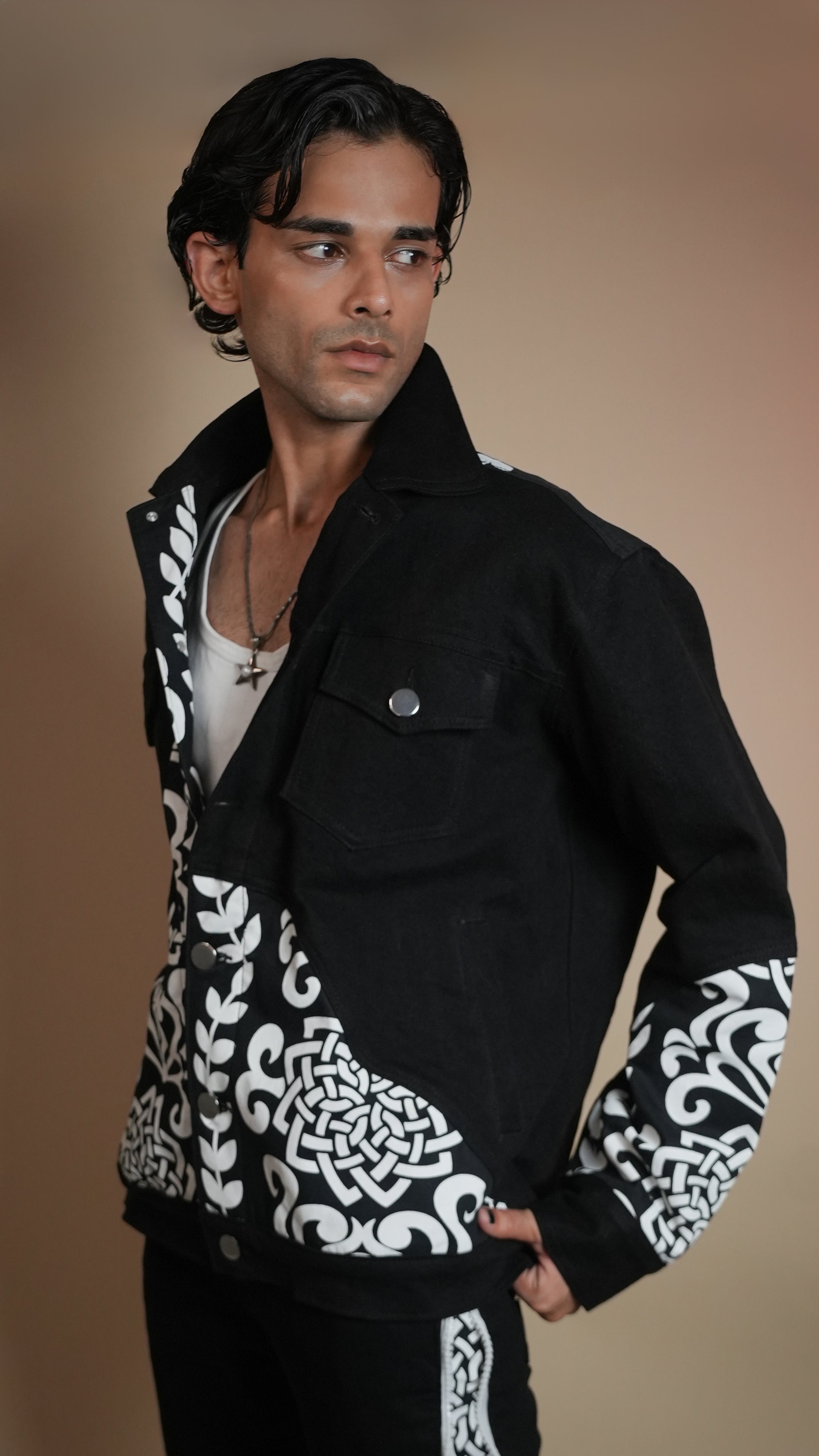 PATCHWORK DENIM BLACK MEN'S JACKET [50/50 LIMITED EDITION]