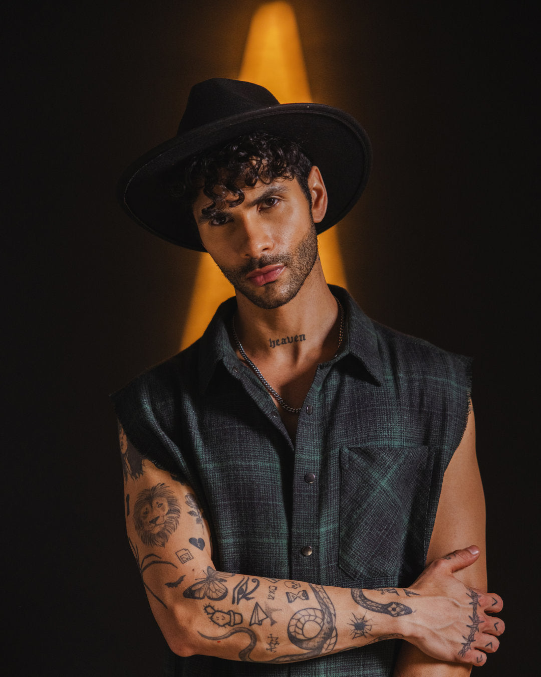 Shredded Checks - Forest Grid - Evrhood shredded sleeveless check shirt