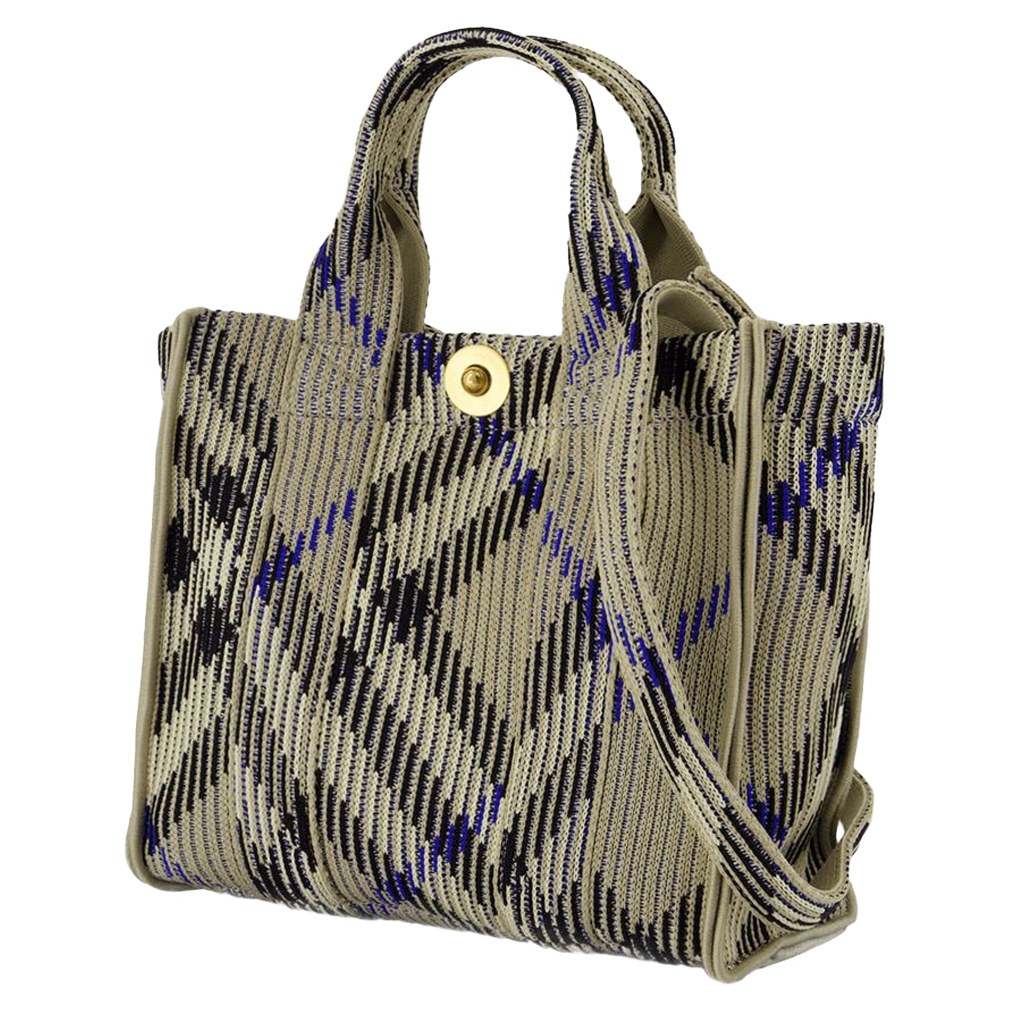 Mini Knit Shopper Bag - Burberry - Nylon - Neutral