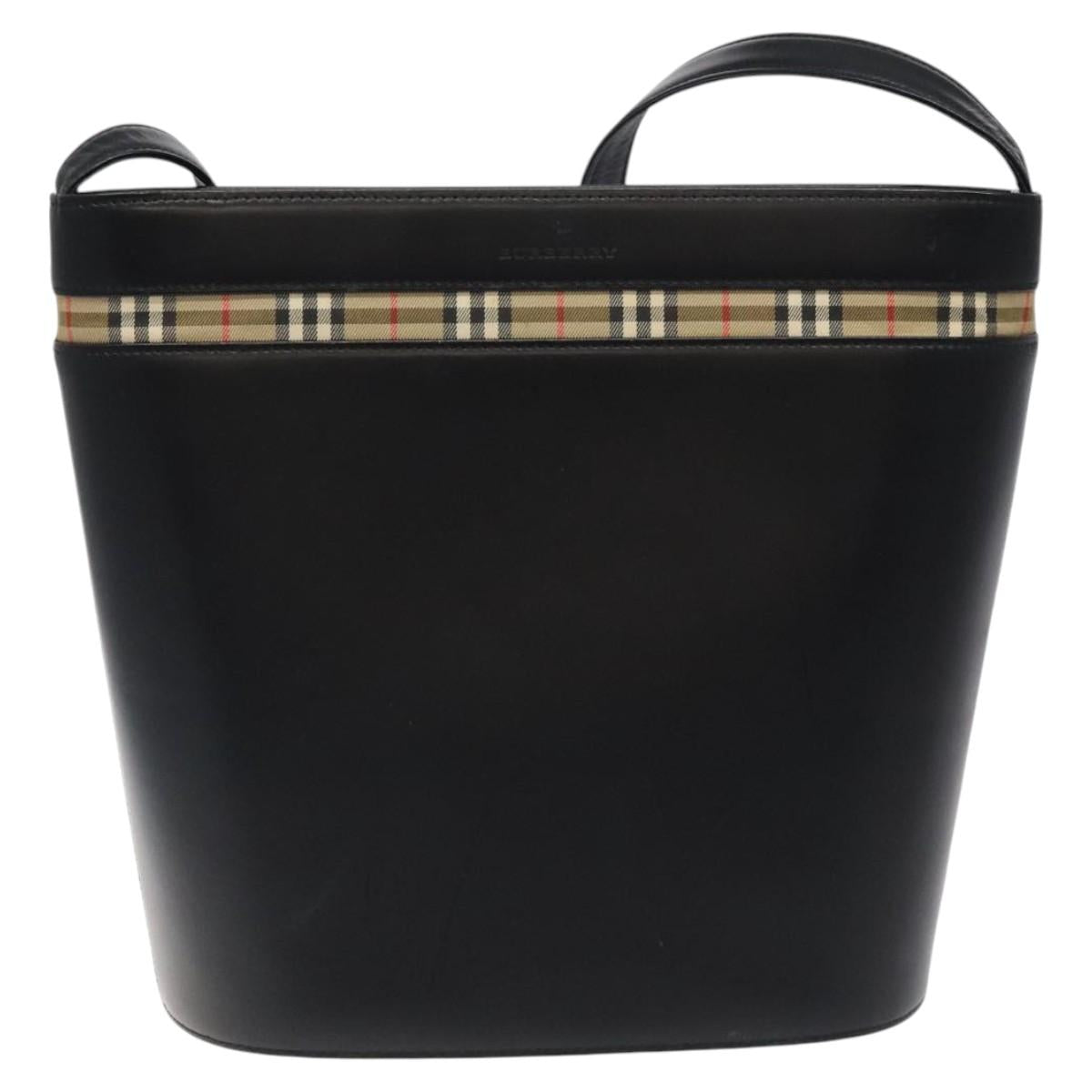 Burberry House Check Leather Shoulder Bag (Pre-Owned)