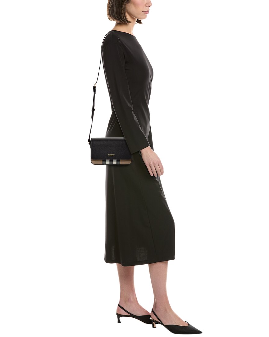 Burberry Check Canvas & Leather Crossbody