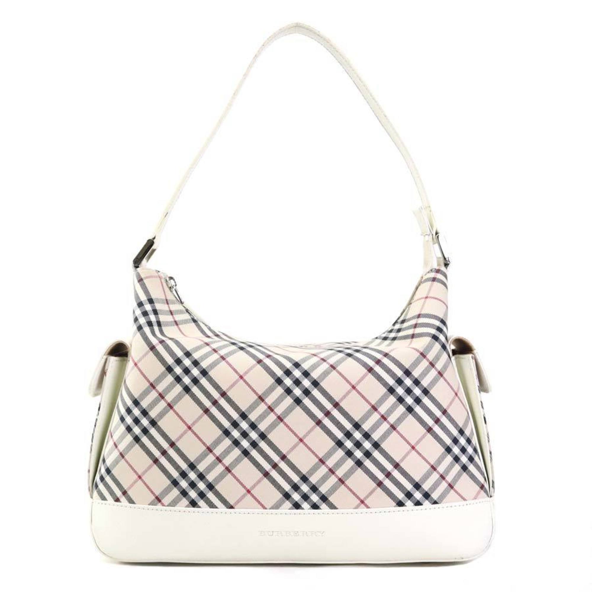 Burberry ivory Leather Nylon Canvas Shoulder Bag (Pre-Owned)