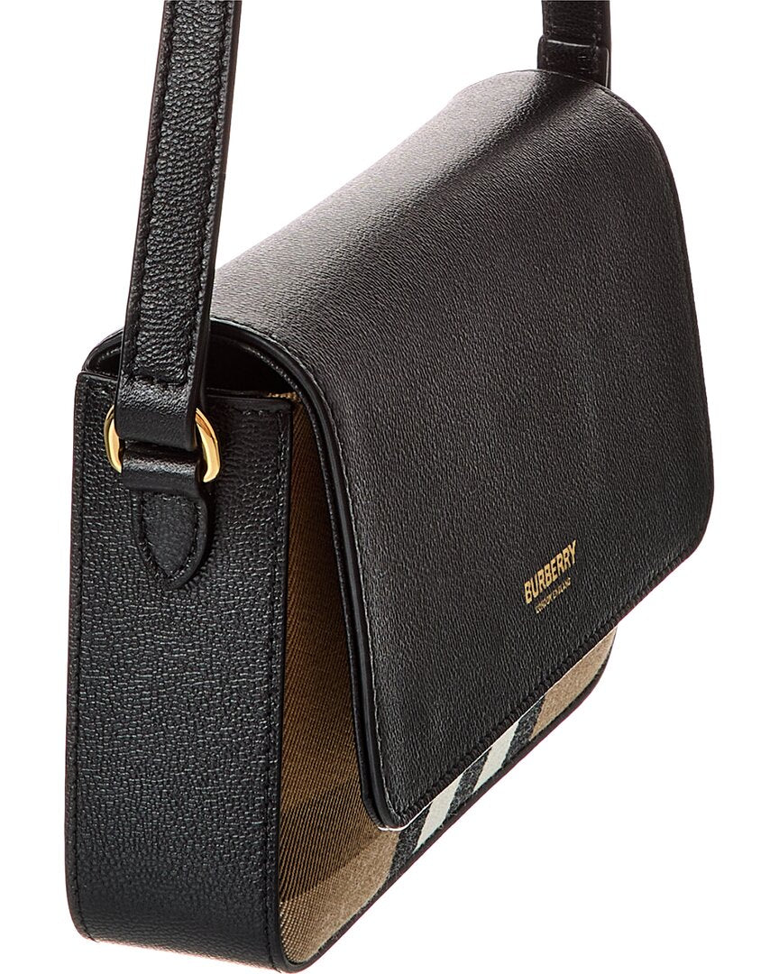 Burberry Check Canvas & Leather Crossbody