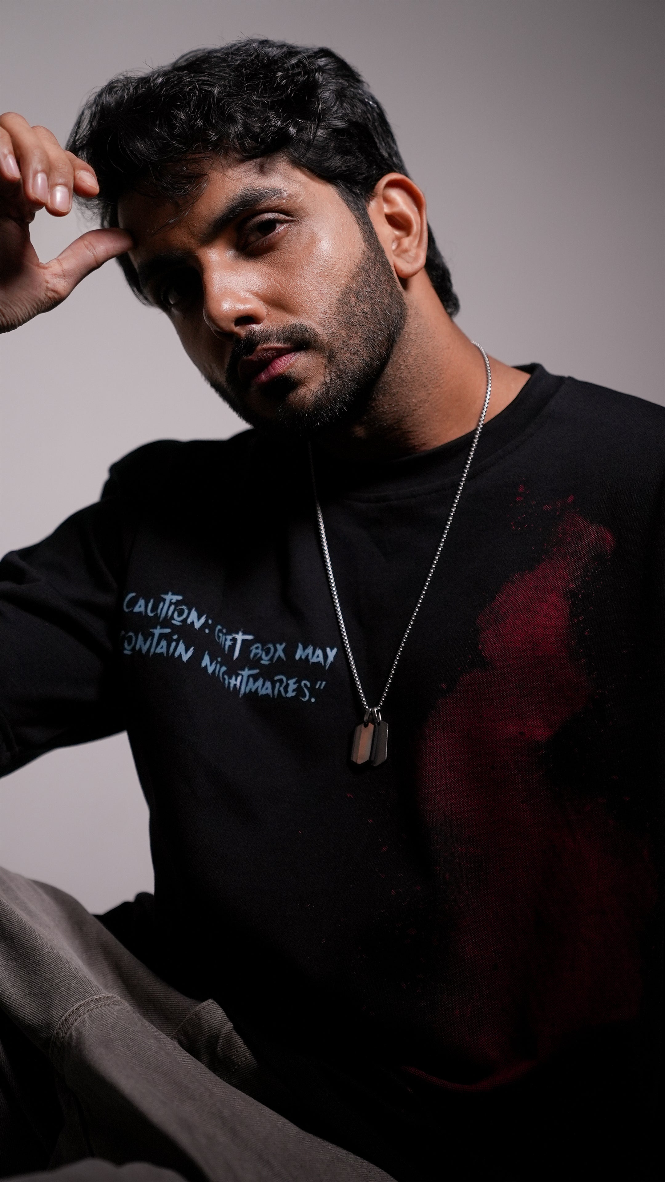 DARK SECRET BLACK MEN’S OVERSIZED T-SHIRT