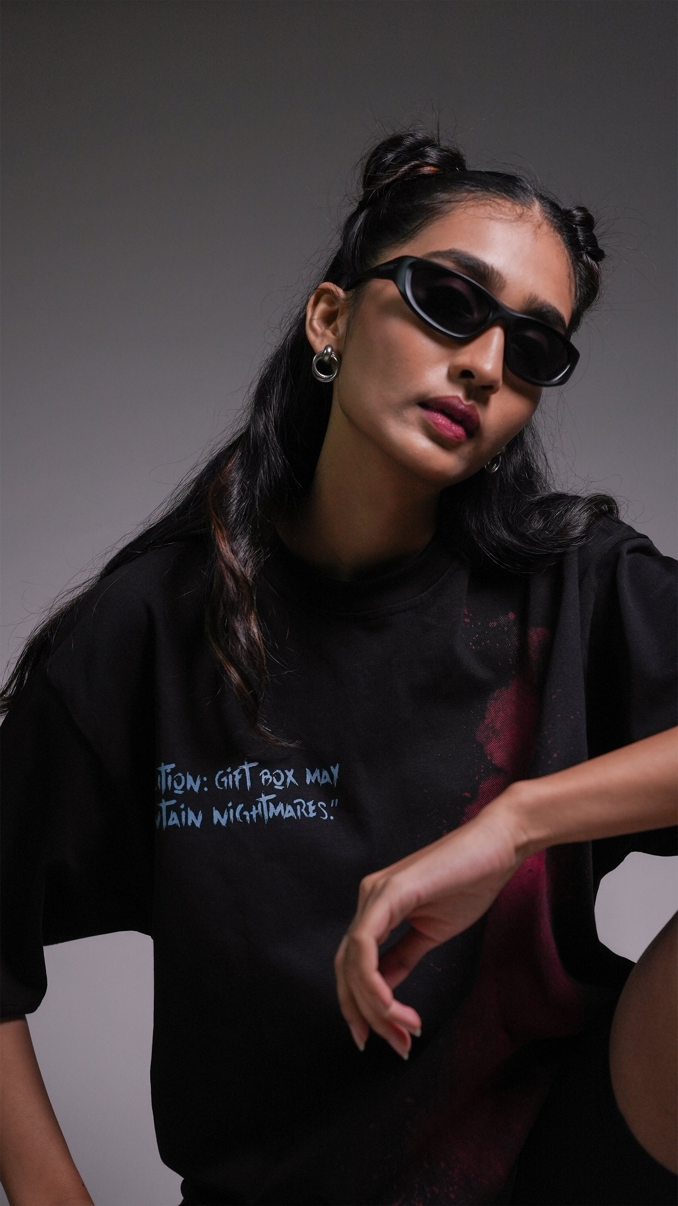 DARK SECRET BLACK WOMEN’S OVERSIZED T-SHIRT