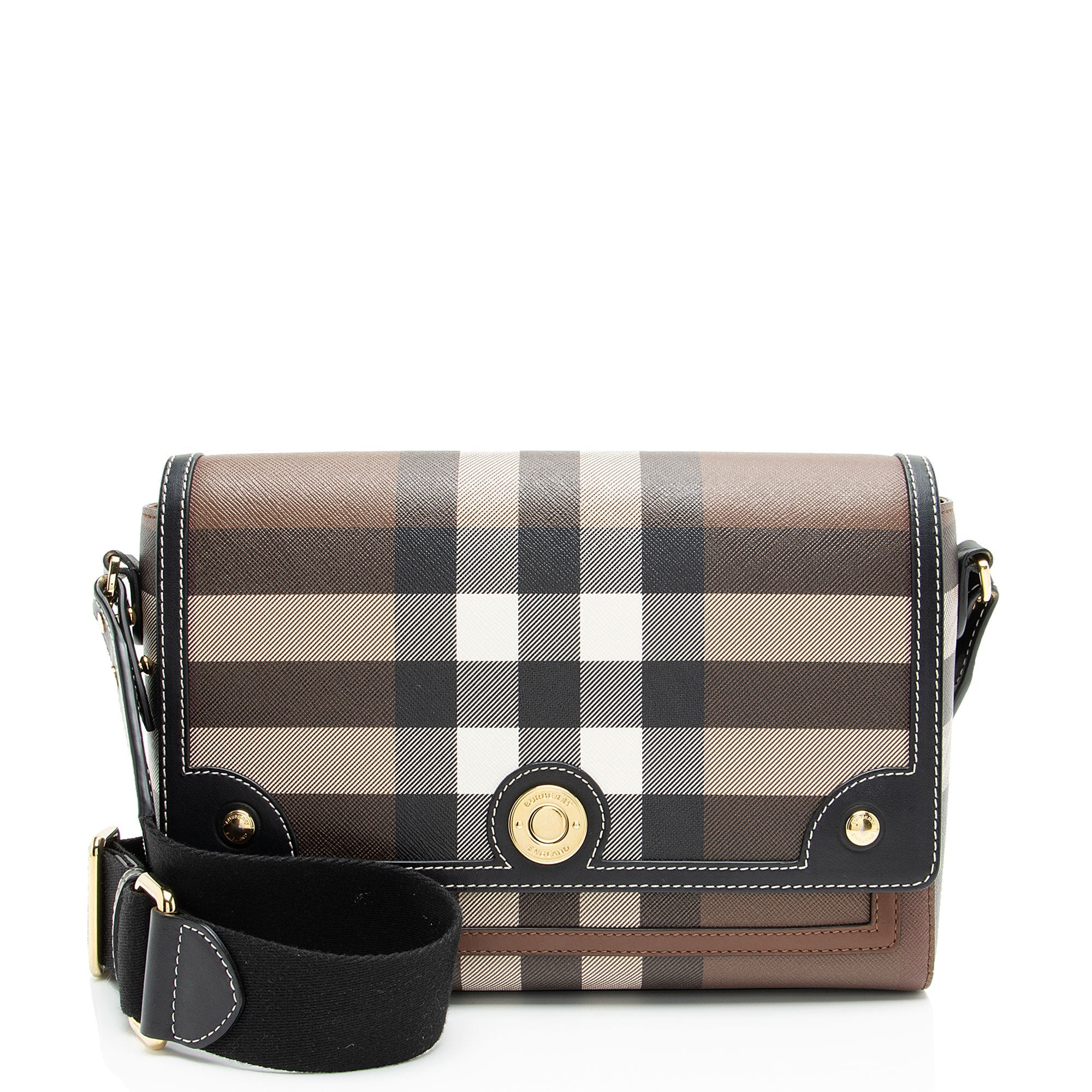 Burberry Tartan Check Calfskin Note Bag