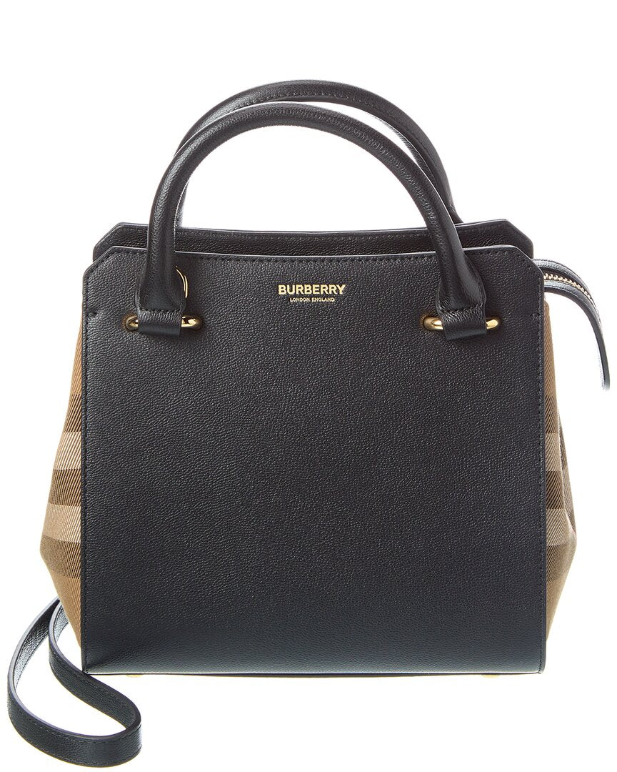 Burberry Banwell Small Check Canvas & Leather Satchel