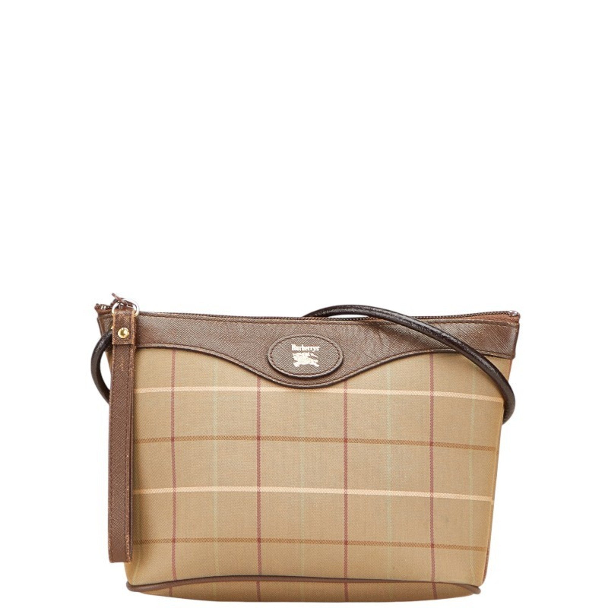 Burberry  Canvas Leather Shoulder Bag (Pre-Owned)