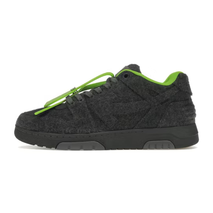 OFF-WHITE Out Of Office "OOO" Low Tops Grey Green Wool