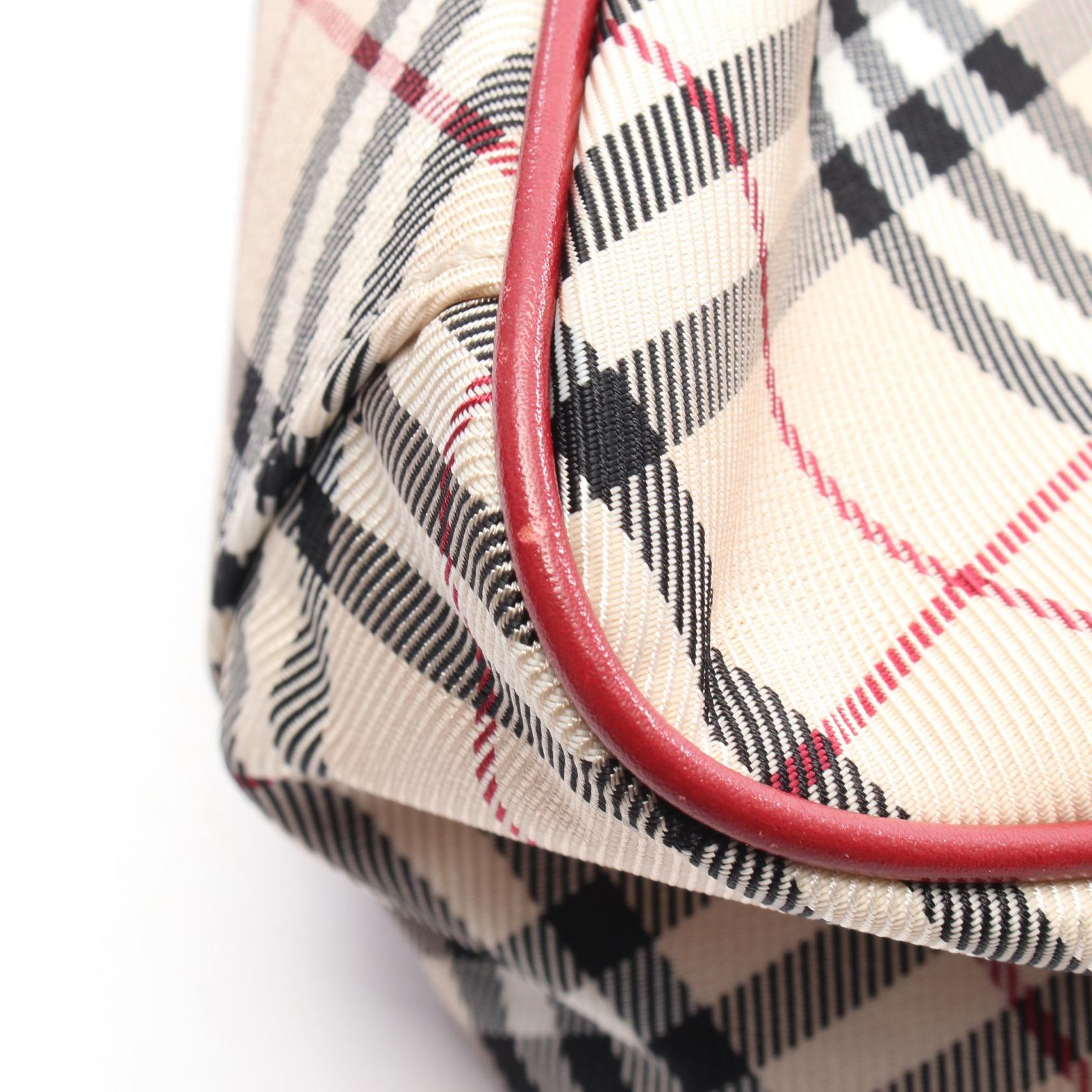 Burberry Nova Check Canvas Leather Handbag