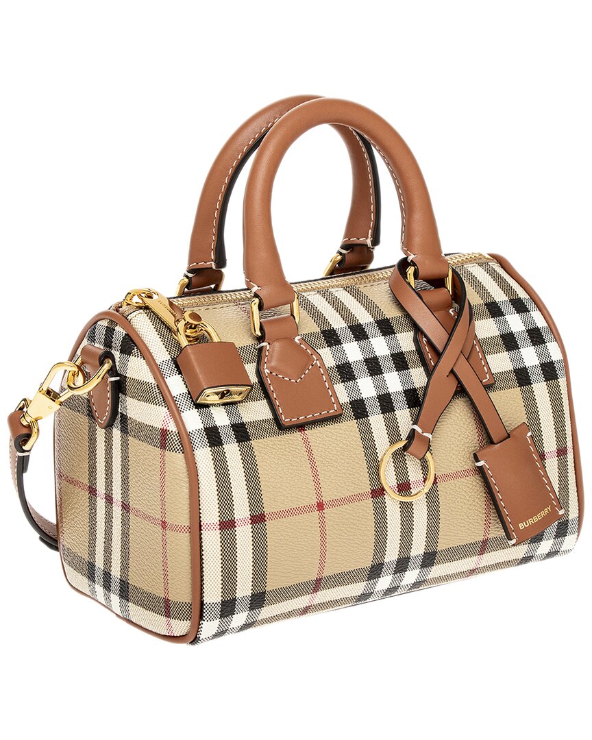 Burberry Canvas & Leather Mini Bowling Bag
